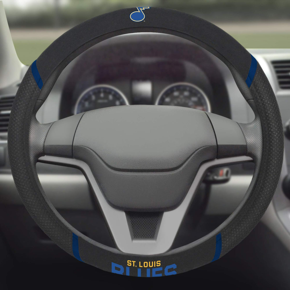 Fanmats 17189 Nhl - St. Louis Blues Steering Wheel Cover, Black, 15 X 15/Small