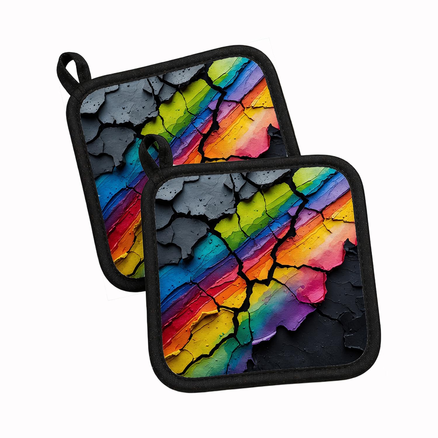 Carolines Treasures Resilience Pride Pot Holder Set of 2 Heat Resistant Quilted Hot Pads 7.5 x 7.5 Inch, Insulated Kitchen Trivets for Cooking & Baking