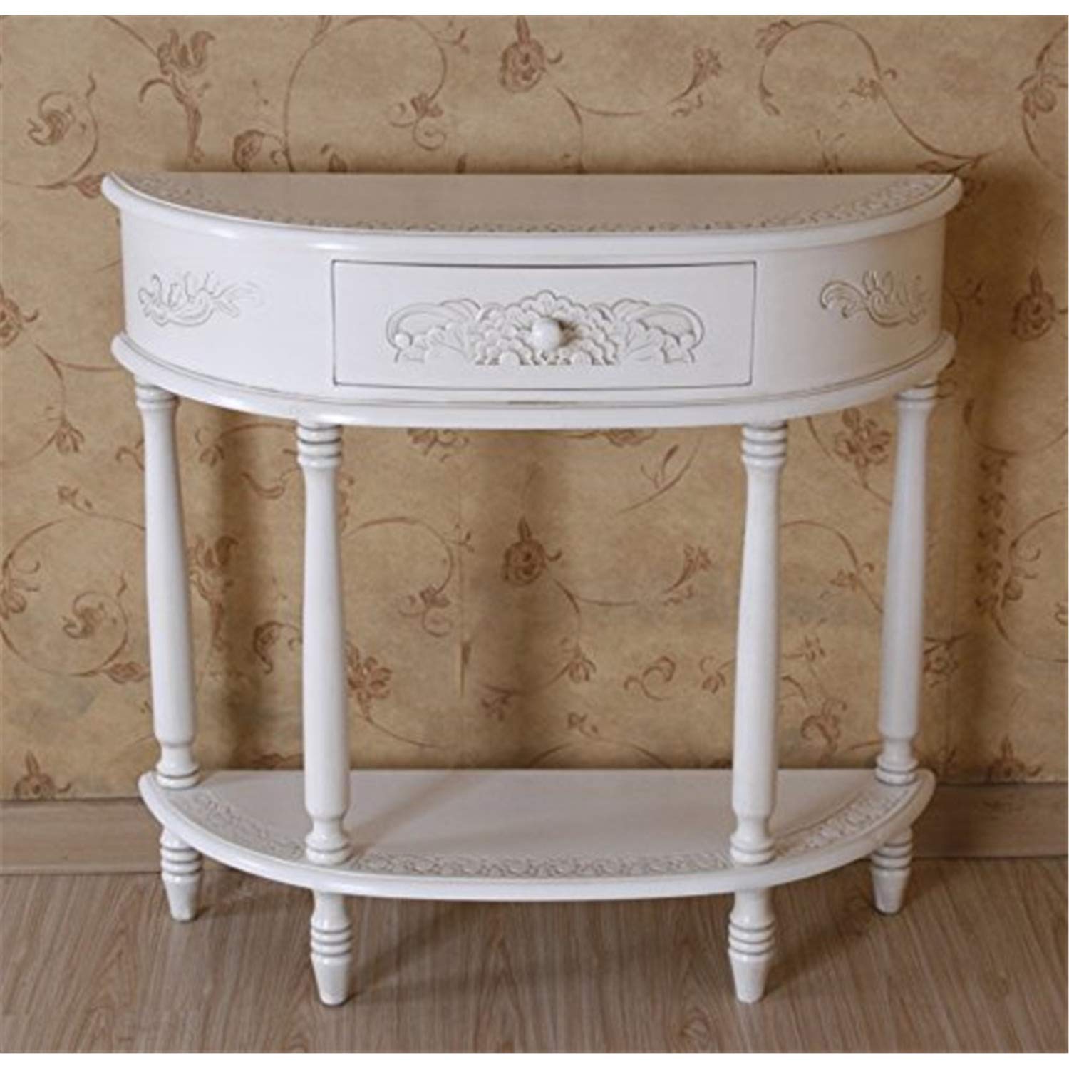 Windsor Antique White Carved Wood Table - Antique White