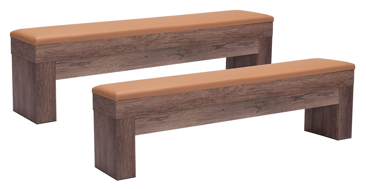 Zuo Bonker Storage Bench (Set Of 2) Brown