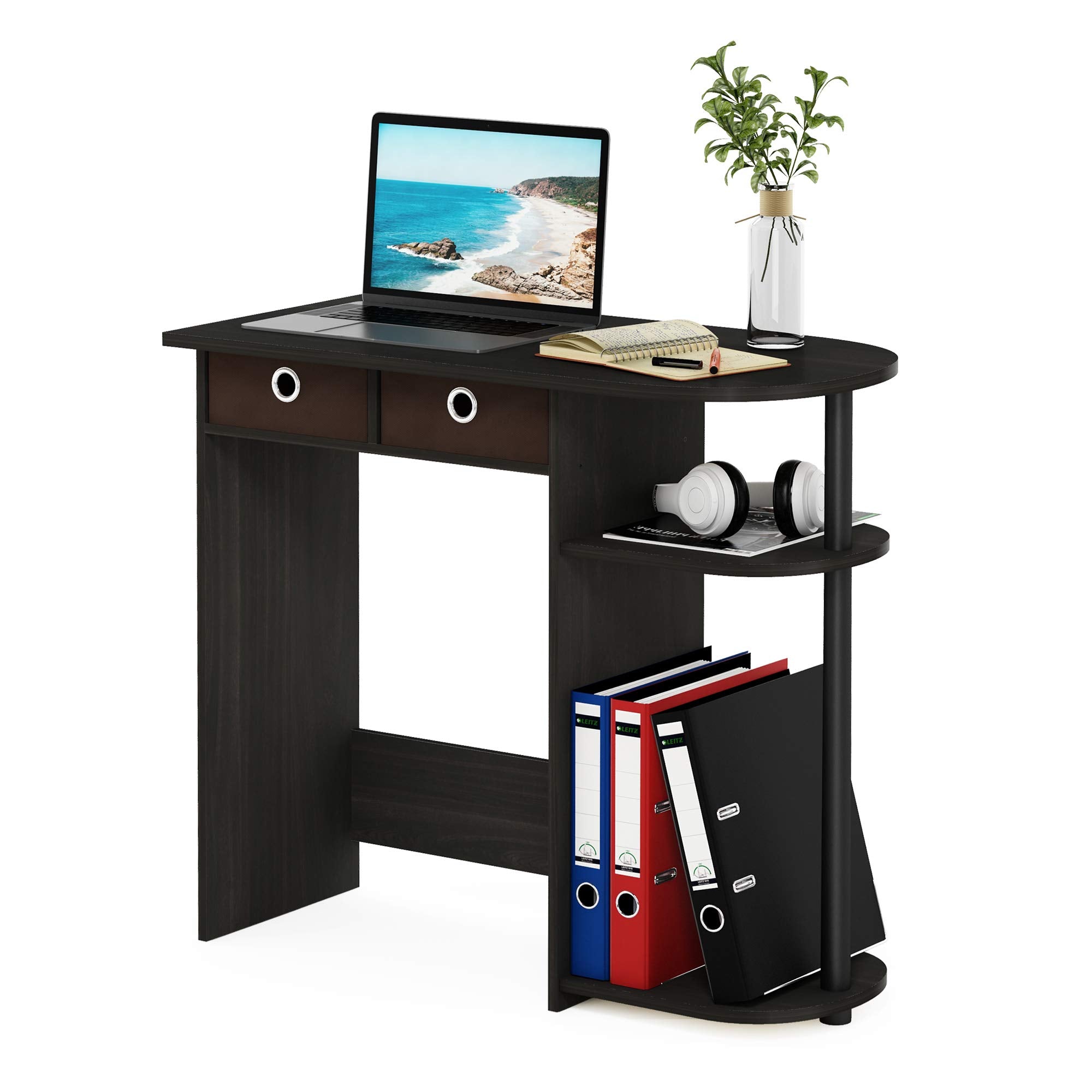 Furinno 11193EX/BK/BR Go Green Home Laptop Notebook Computer Desk/Table, Espresso/Black/Brown