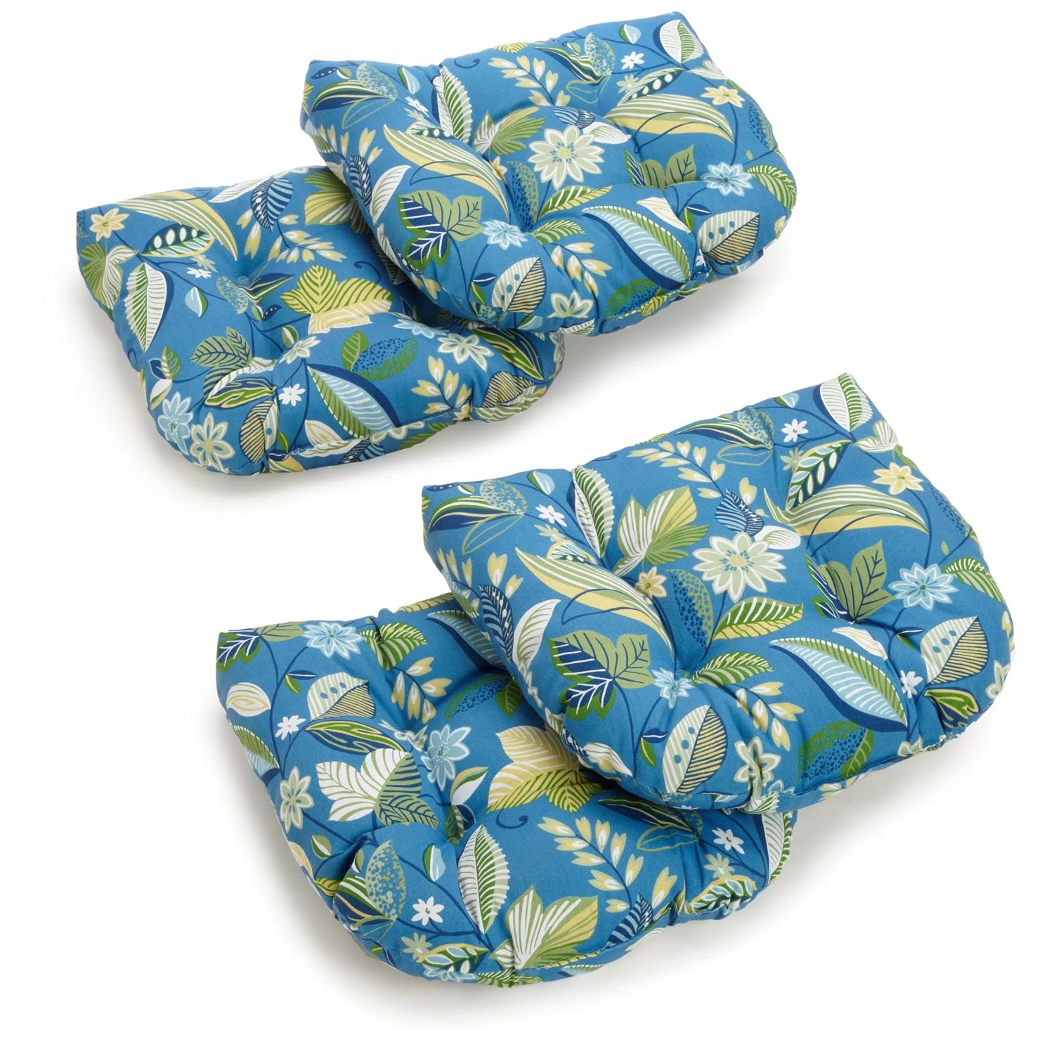 19-inch U-Shaped Spun Polyester Outdoor Tufted Dining Chair Cushions (Set of 4) - Skyworks Caribbean