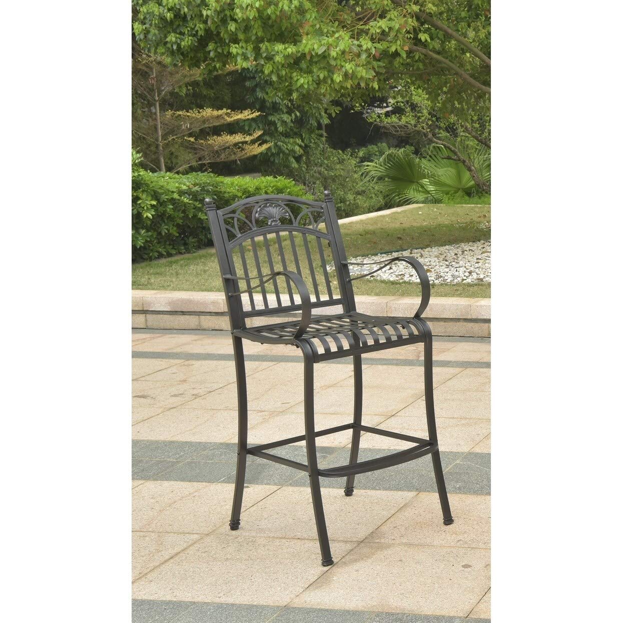 Segovia Iron Bar Height Arm Chair - Antique Black