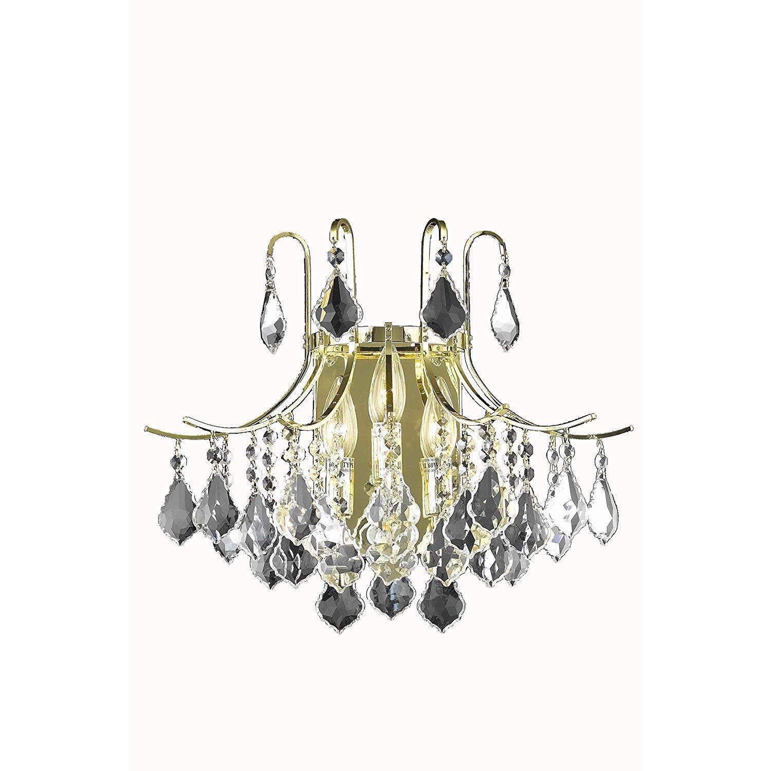 Elegant Lighting Living District Amelia 3-Light Transitional Metal Wall Sconce In Gold