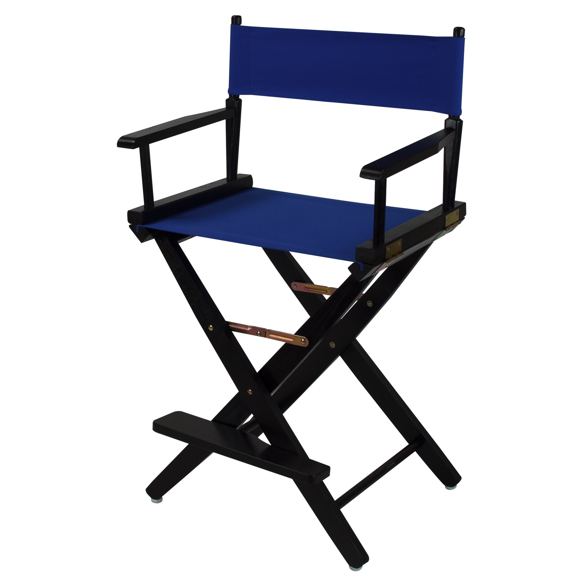 Extra-Wide Premium 24  Directors Chair Black Frame W/Royal Blue Color Cover