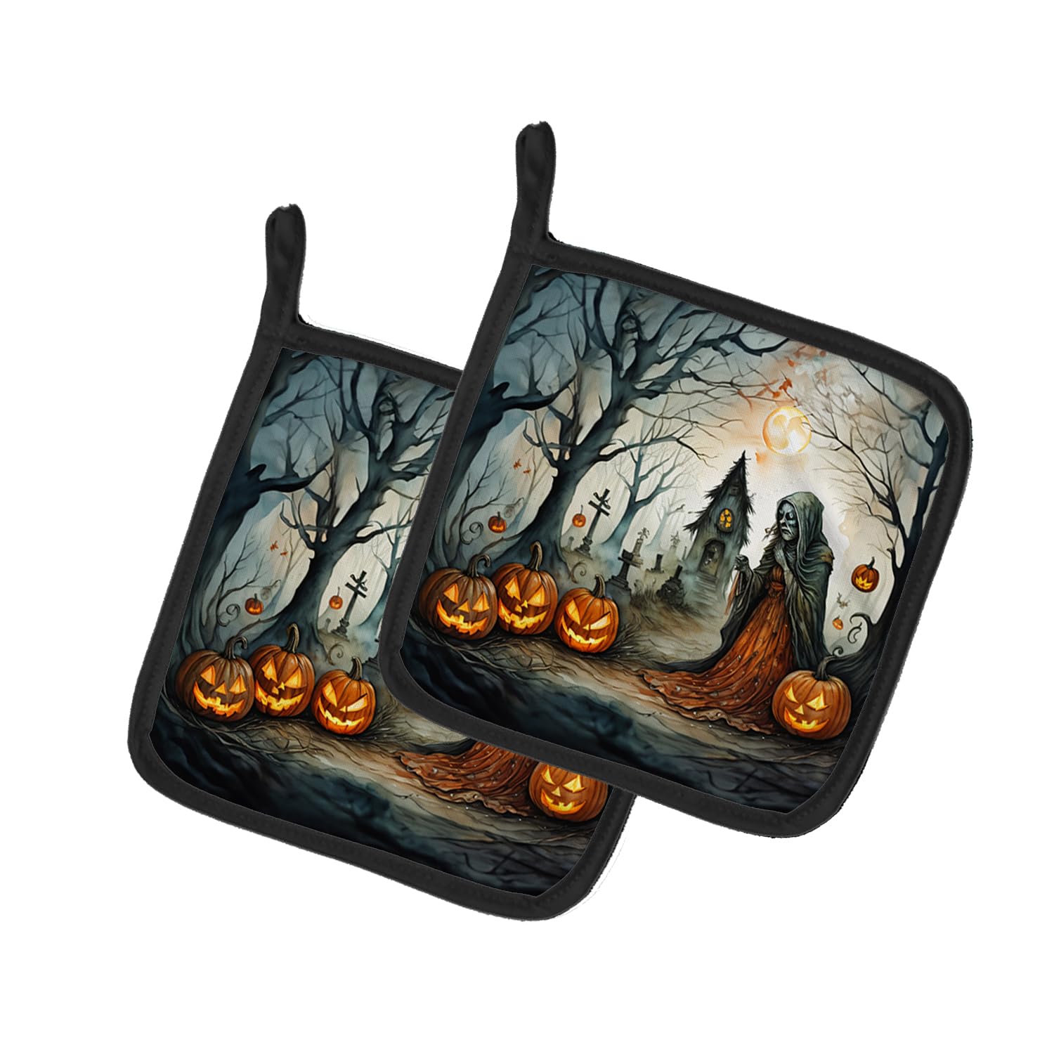 The Weeping Woman Spooky Halloween Pair of Pot Holders