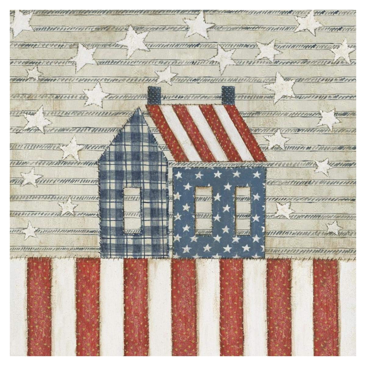 Americana Quilt V -Paper Art-38x38″