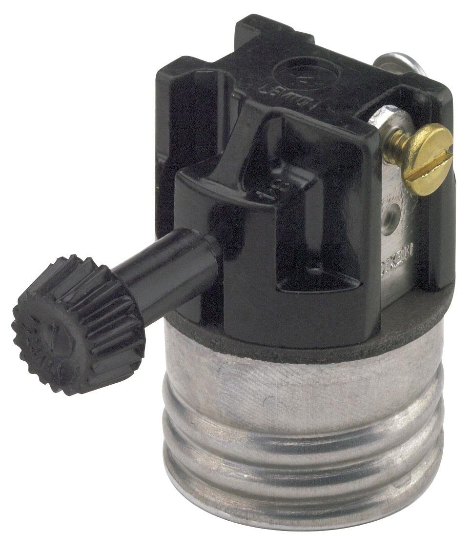 Leviton 7090-M Medium Base Interior Only, Shell Incandescent Lampholder, Removeable Turn Knob, 2-Circuit, For 3-Way 2-Filament L