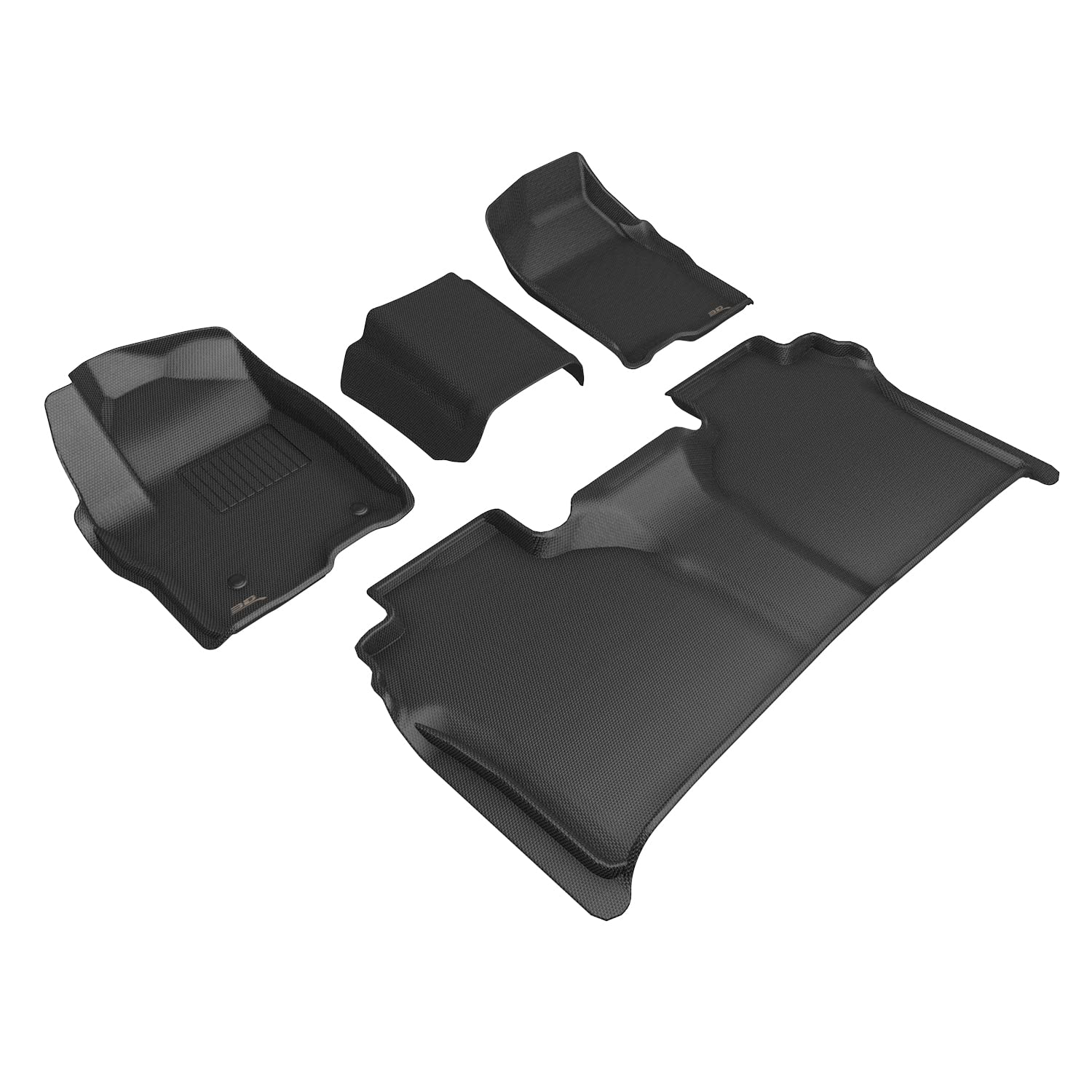 3D MAXpider Compatible with CHEVROLET SILVERADO 1500 CREW CAB 2019-2026 / 2500HD / 3500HD 2020-2026 BENCH SEAT, KAGU BLACK R1 R2 (VINYL FLOOR, W/CARPETED STORAGE)
