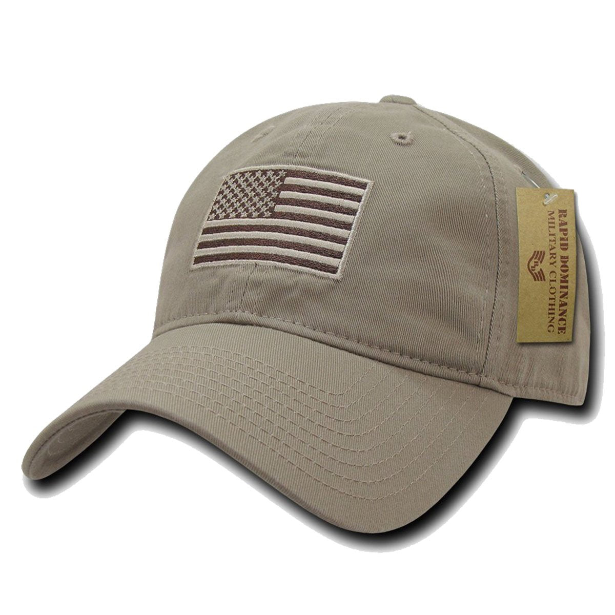 Relaxed Graphic Cap, Tonal Flag, Khaki