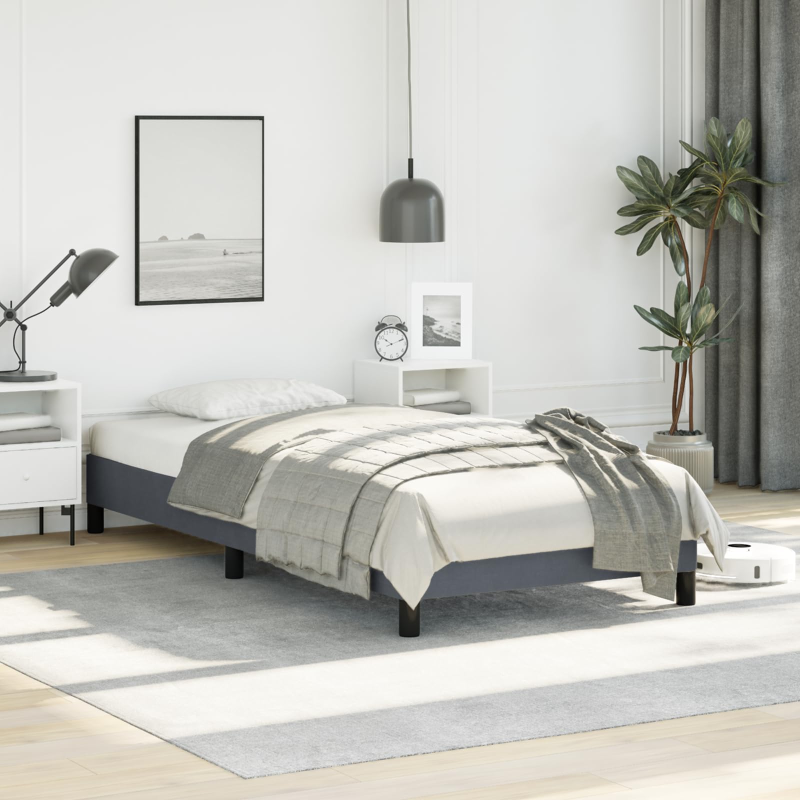 vidaXL Bed Frame Dark Gray 39.4x74.8??Twin Velvet