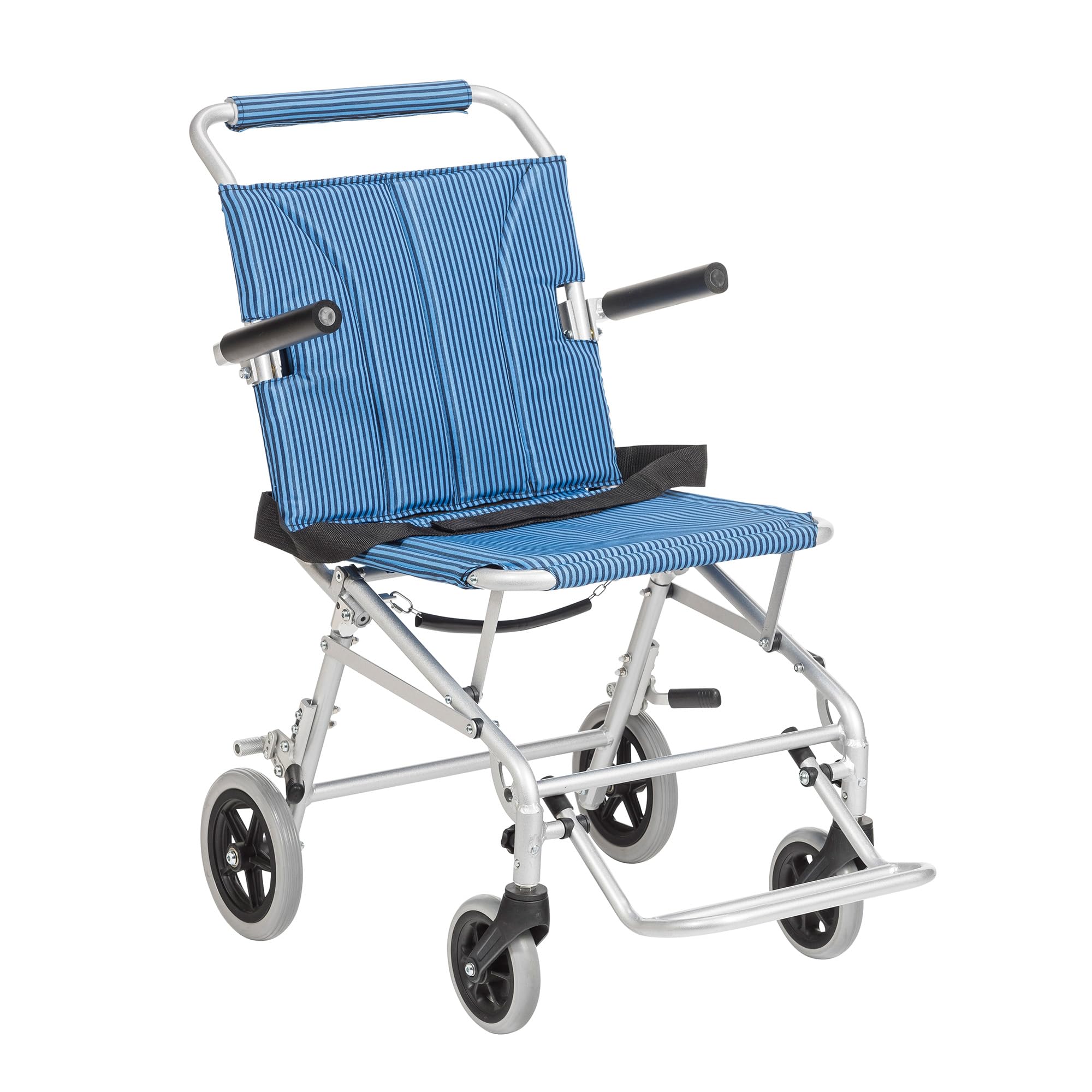 Drive Medical Super Light, Folding Transport Chair with Carry Bag, Blue