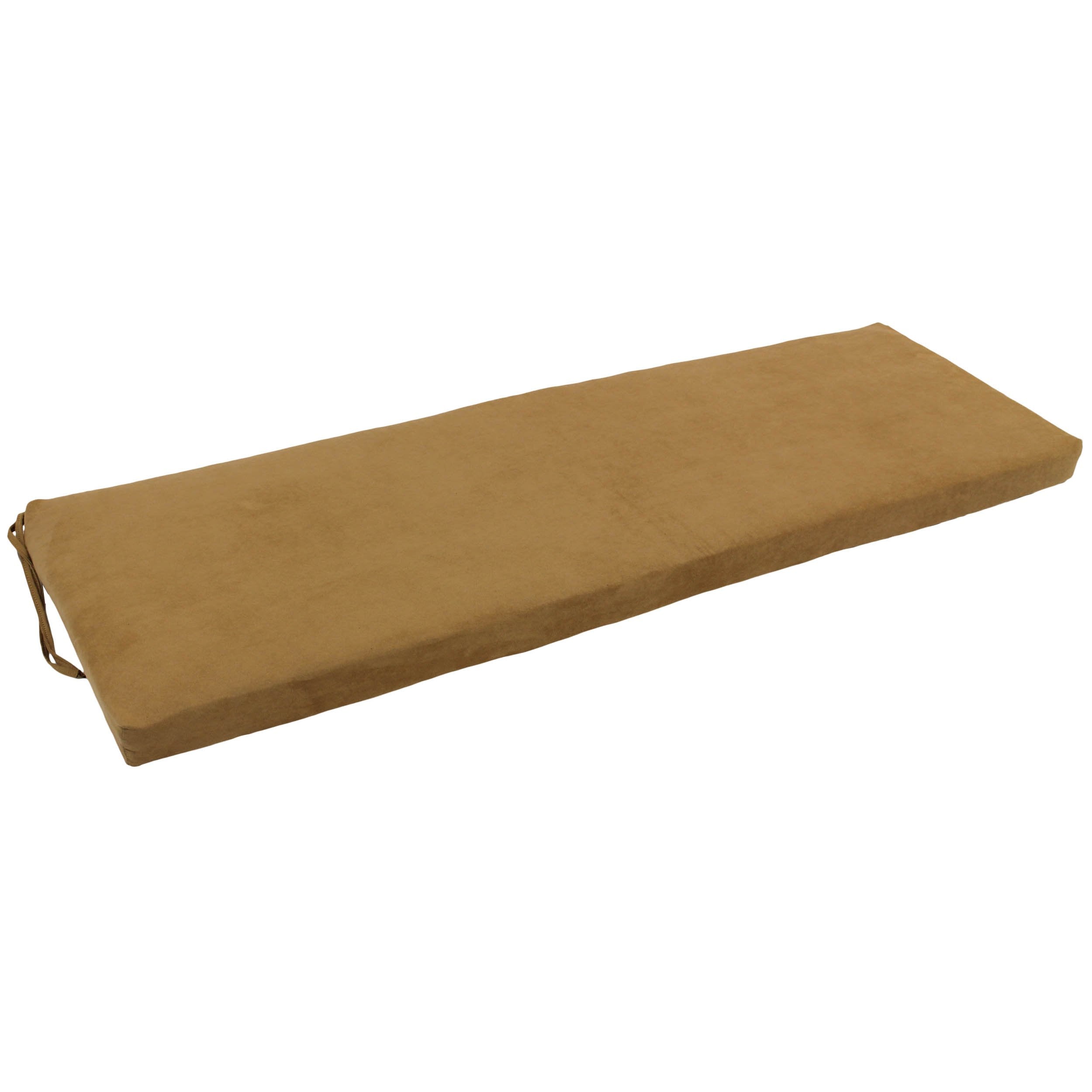 60-inch by 19-inch Micro Suede Bench Cushion - Camel