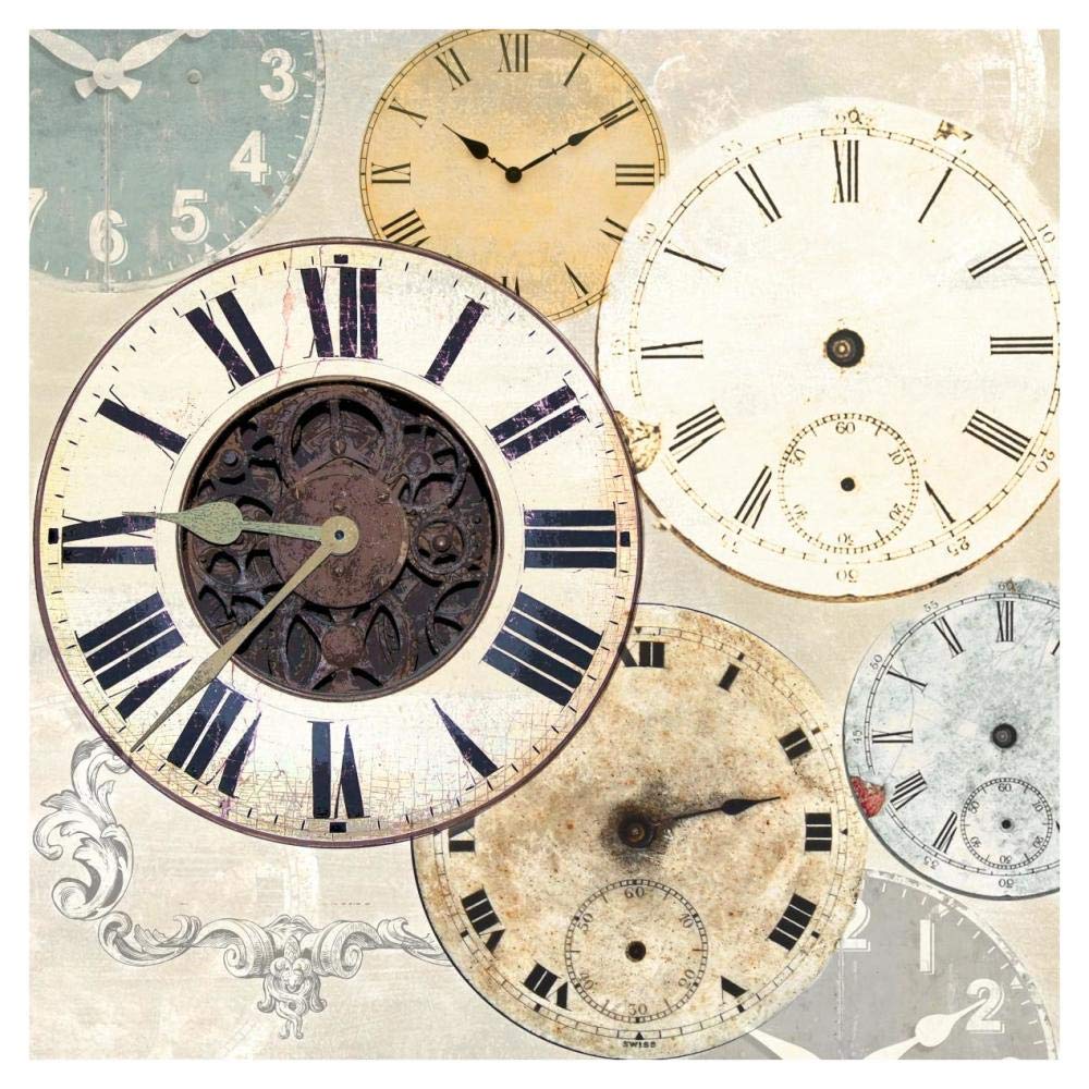 Timepieces I-Paper Art-38x38”