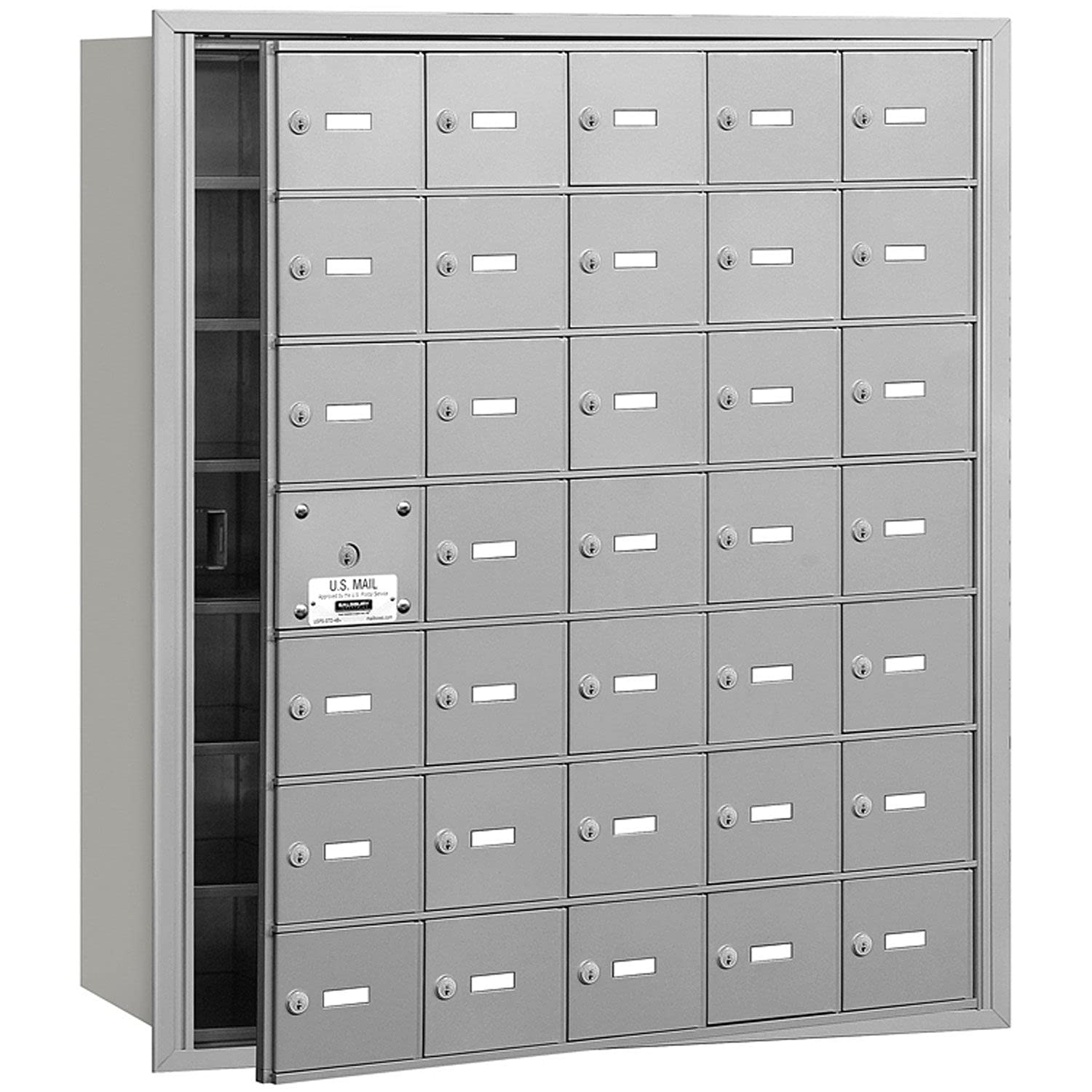 4B+ Horizontal Mailbox - 35 A Doors (34 usable) - Aluminum - Front Loading - USPS Access