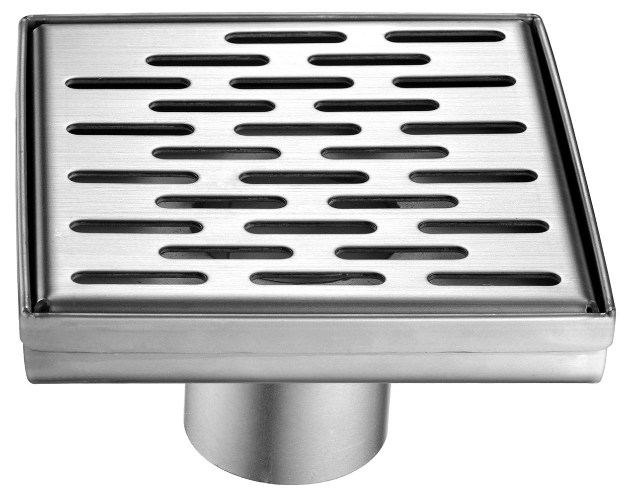 ALFI brand ABSD55C 5 x 5??Modern Square Stainless Steel Shower Drain with Groove Holes