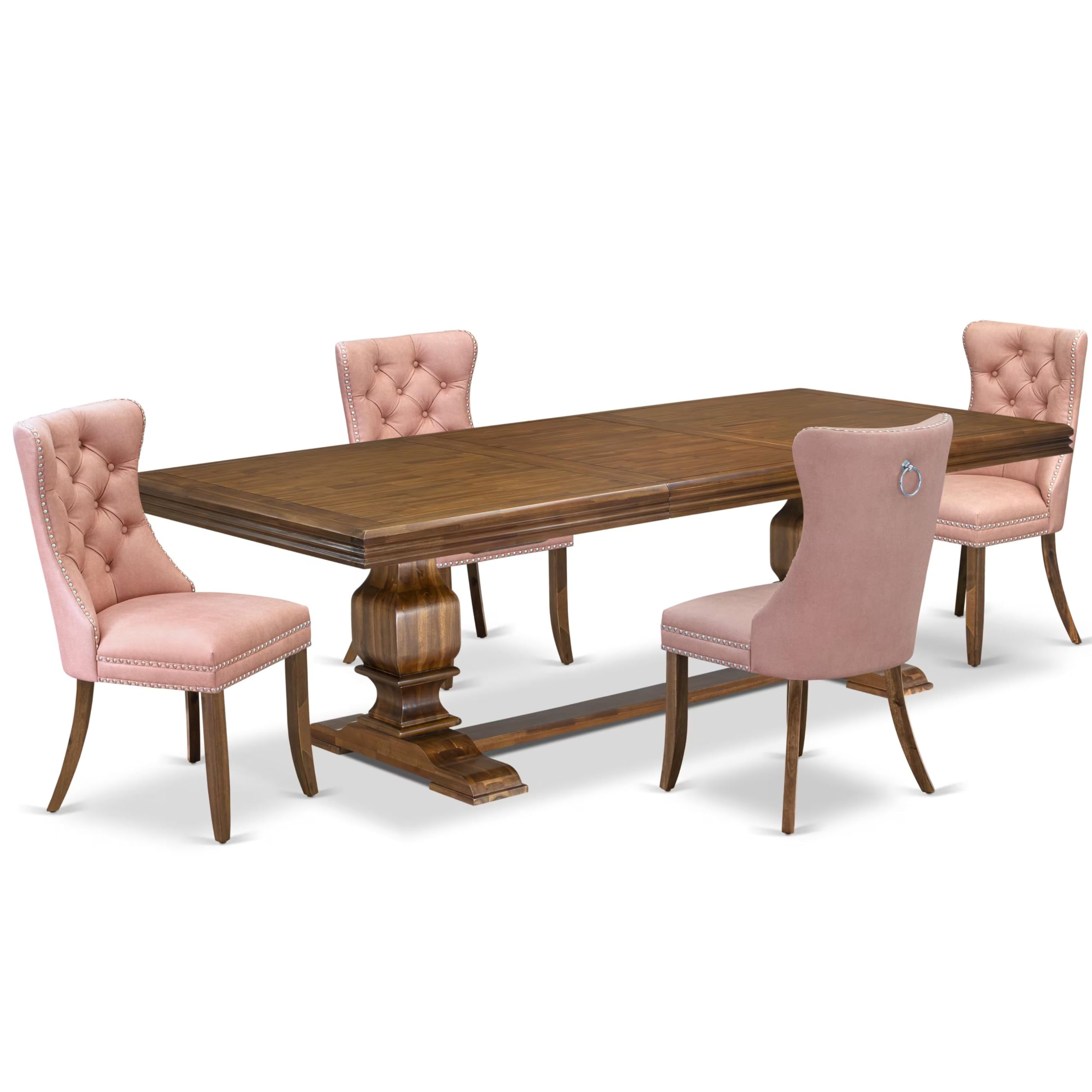 5 piece Dining Table Set a Kitchen Table and 4 Faux Leather Dining room Chairs