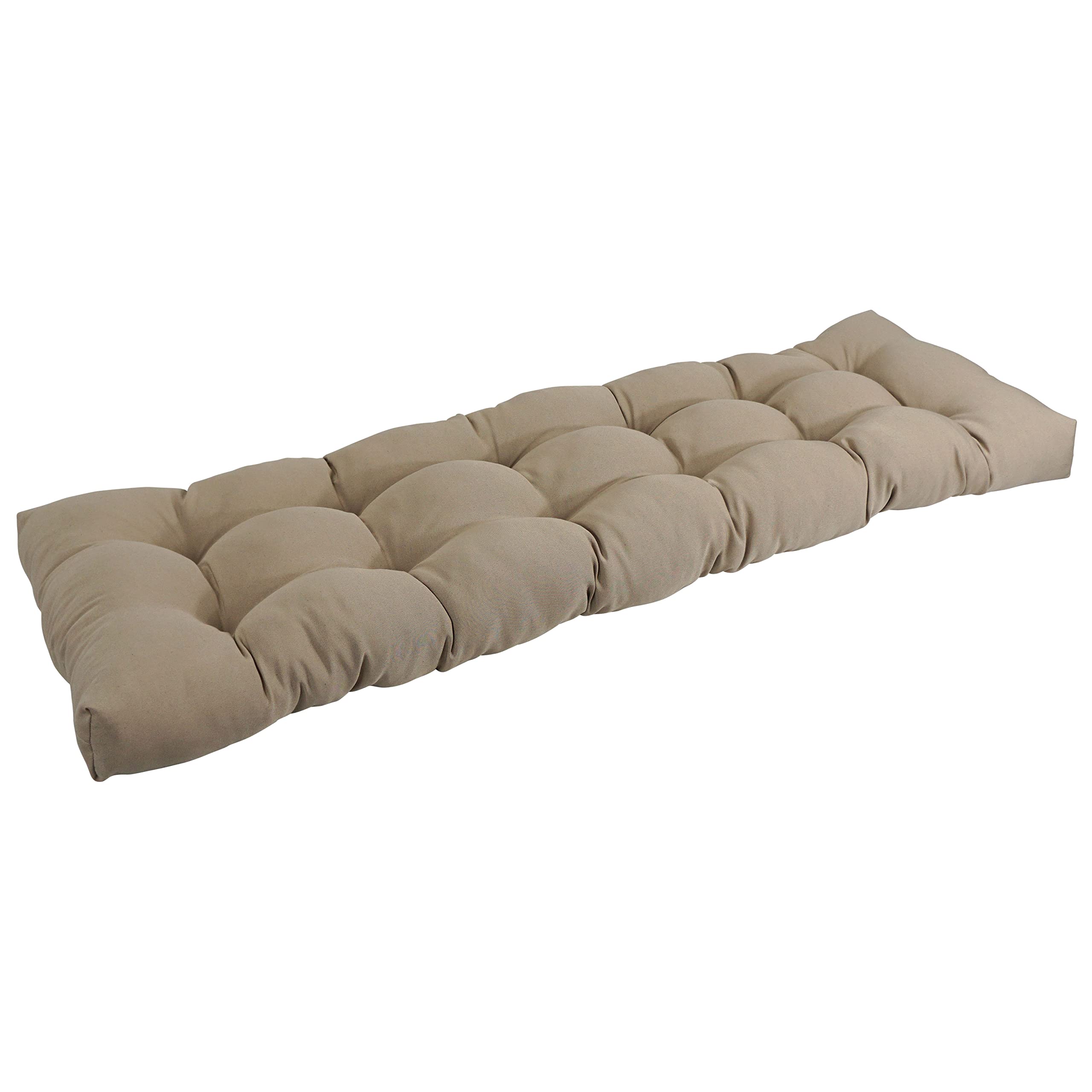 60-inch by 19-inch Tufted Solid Twill Bench Cushion Tan-Color
