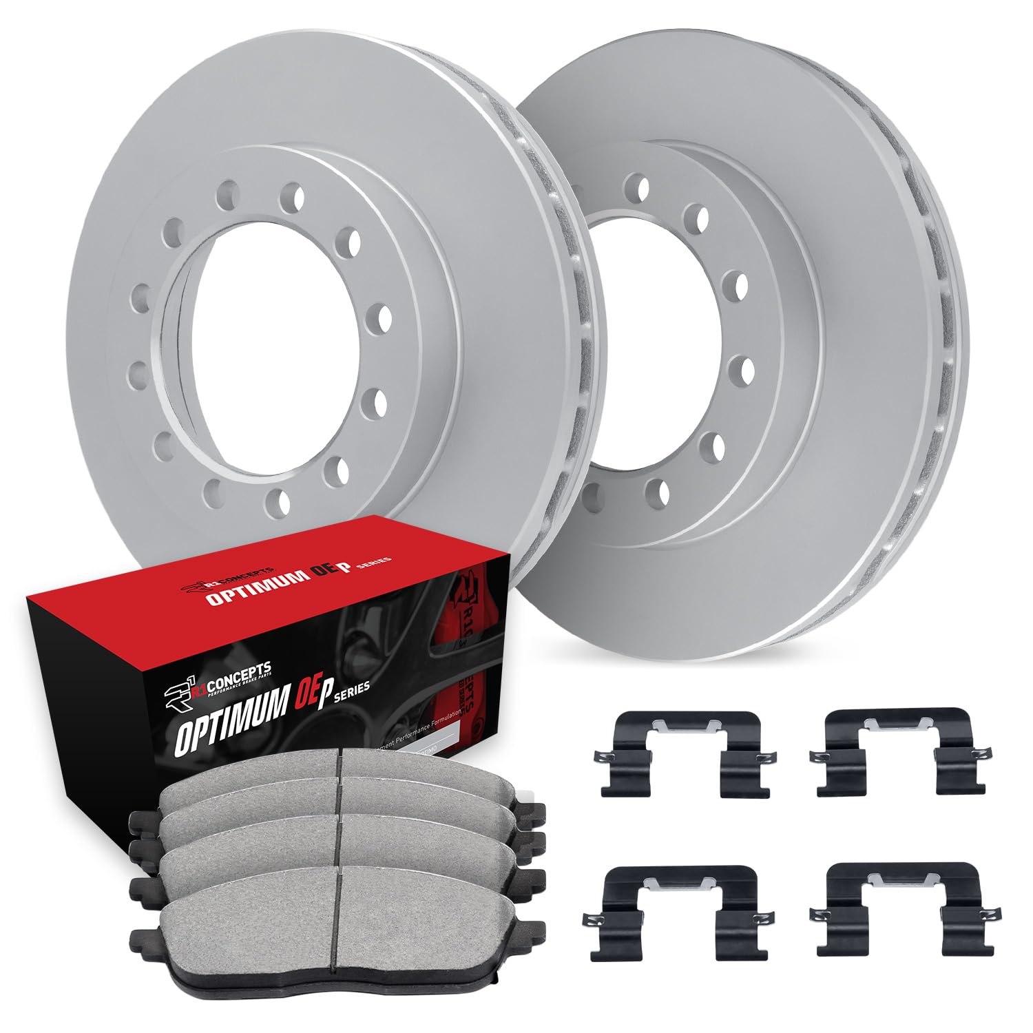 R1 Concepts Carbon Coated Disc Brake Rotor Set with Optimum Oe Pads and Hardware WDUH1-72087