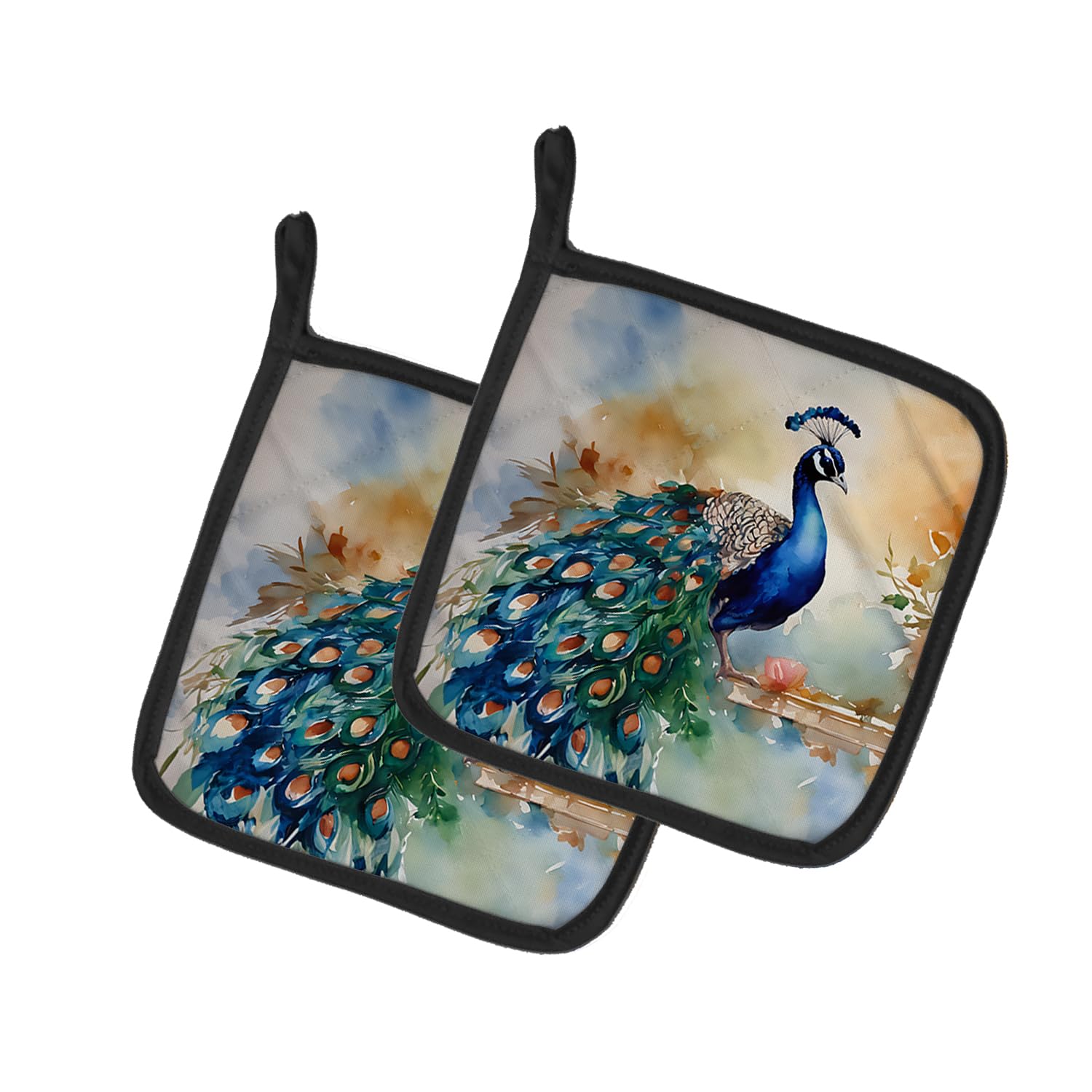Peacock Pair of Pot Holders