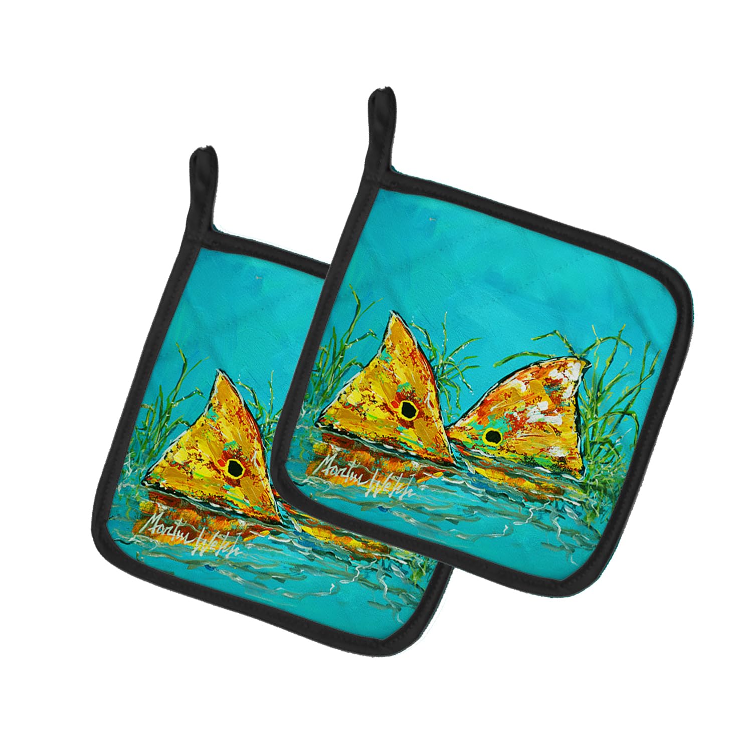 Side By Side Red Fish Pair of Pot Holders