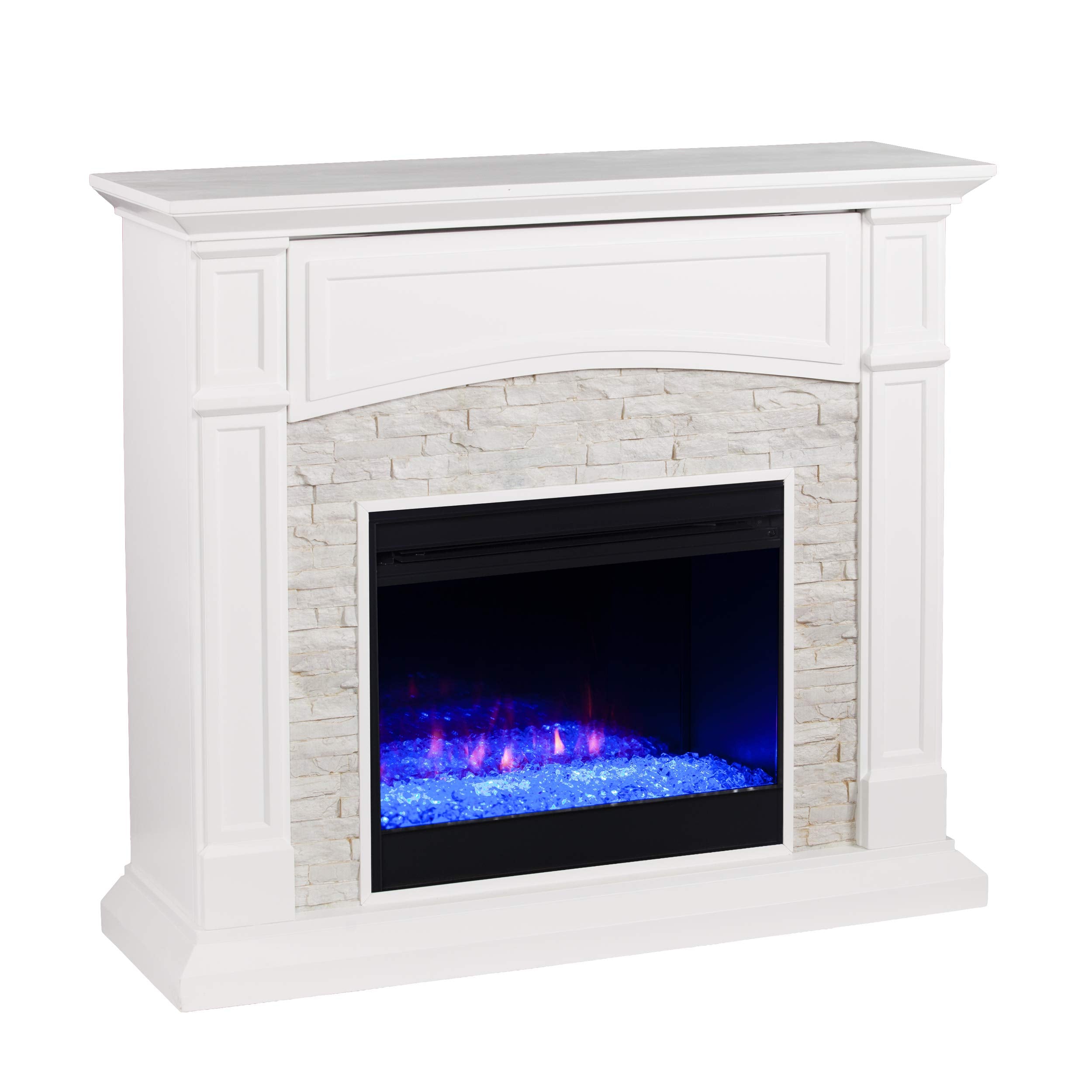 Seneca Color Changing Media Fireplace - White