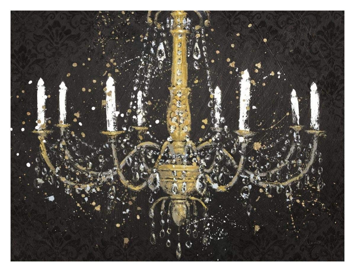 Grand Chandelier Black I v2 -Paper Art-34x26″