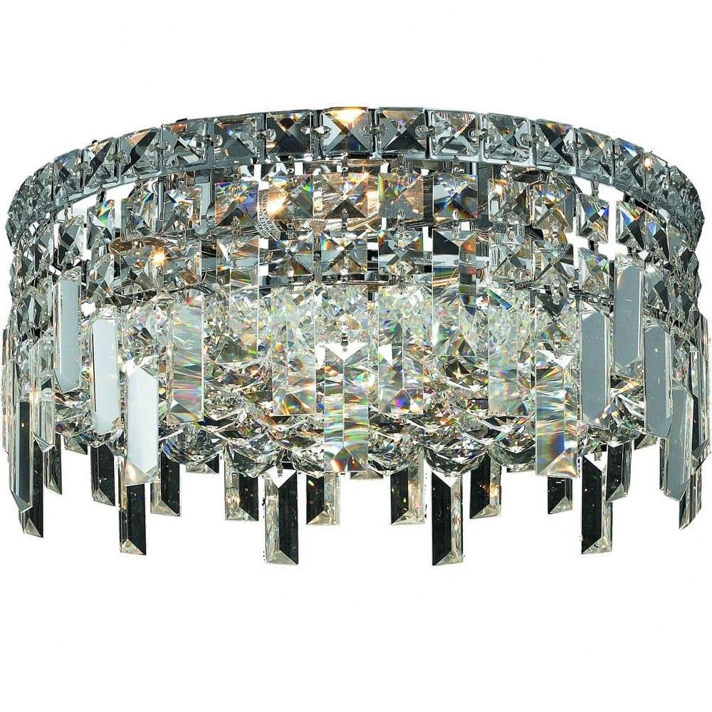 Maxime 4 light Chrome Flush Mount Clear Royal Cut Crystal