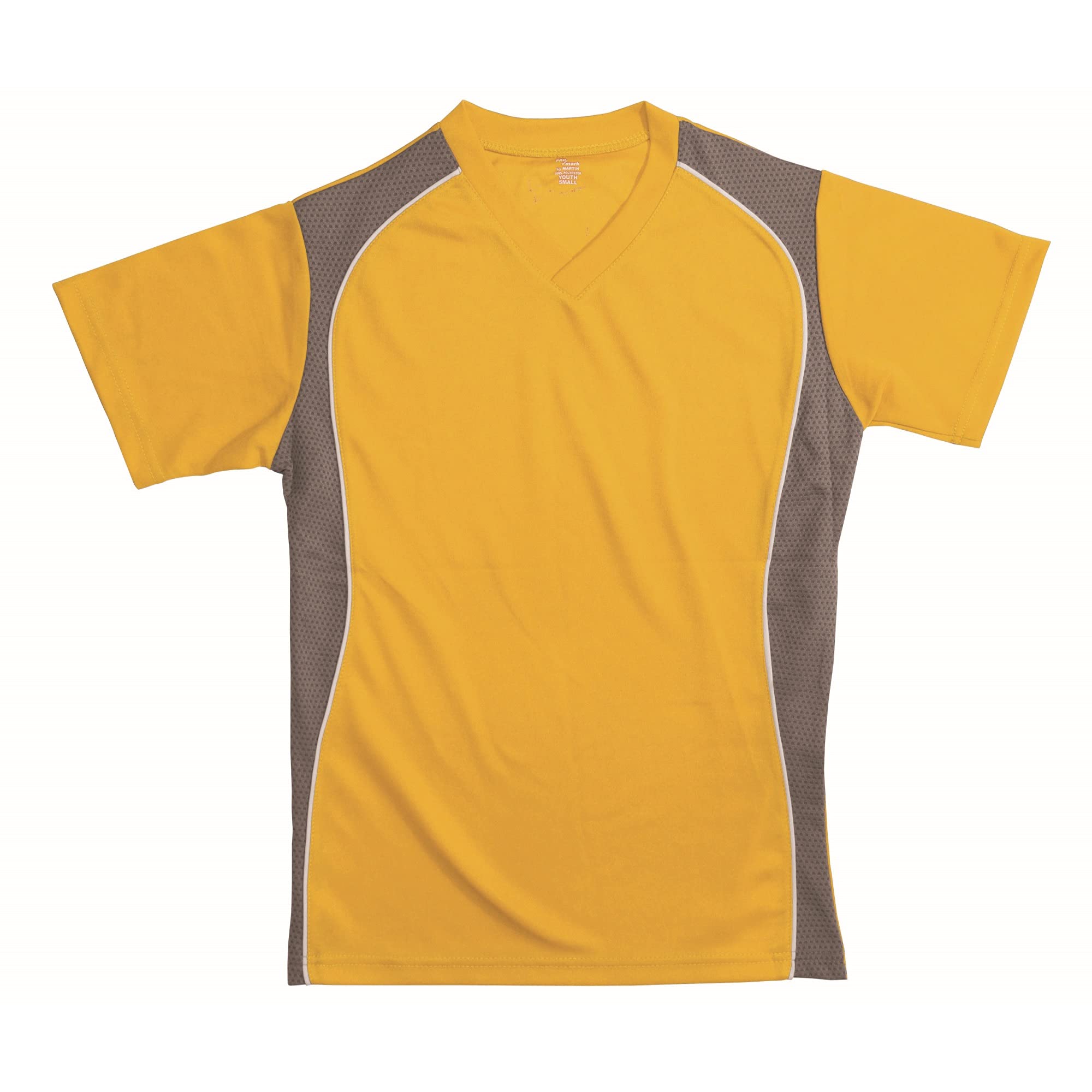 V-NECK JERSEY GOLD W/GRANITE SIDE PANEL-ADULT-S