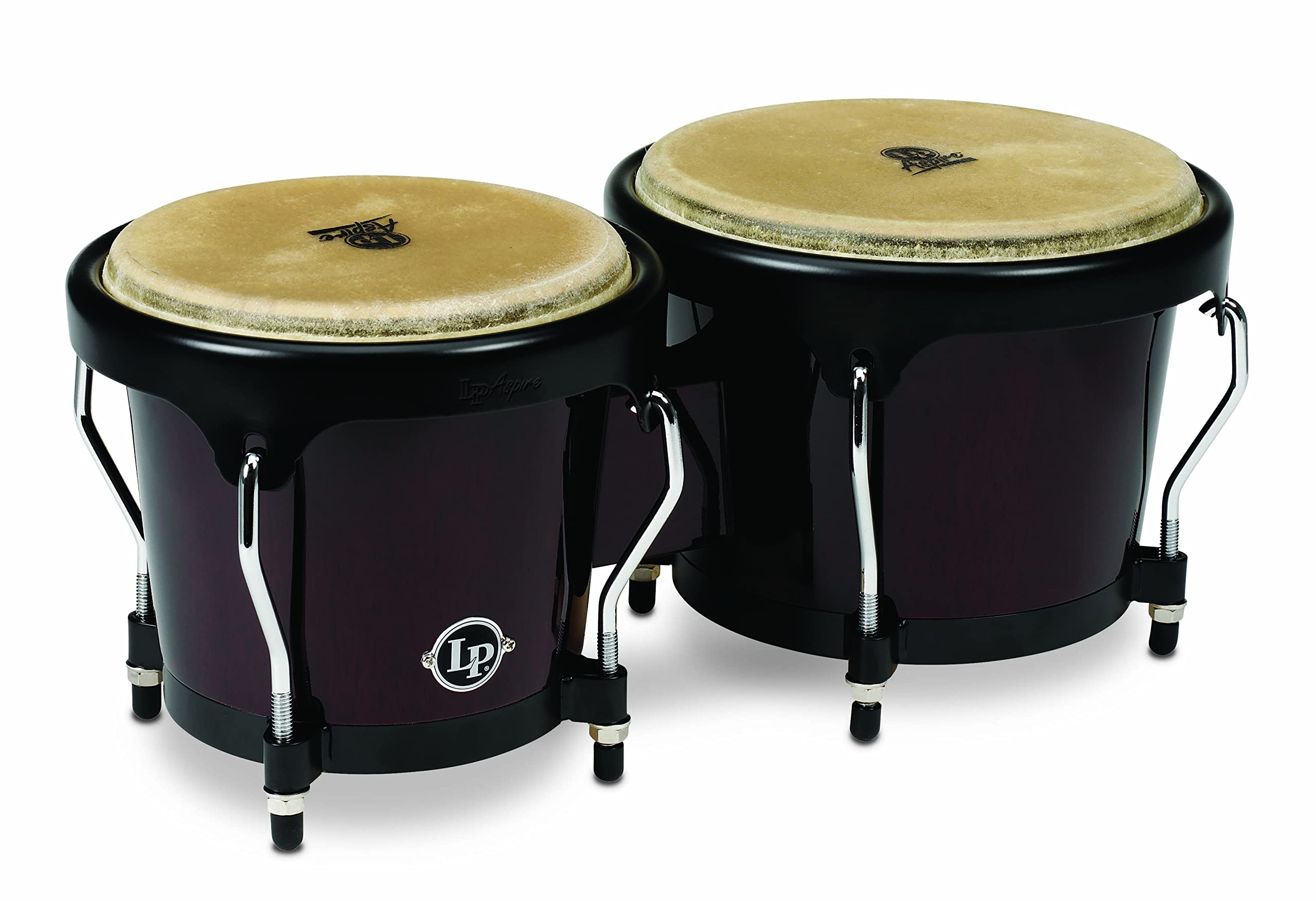 Lp Lpa601 Aspire Oak Bongos With Black Hardware Dark Wood