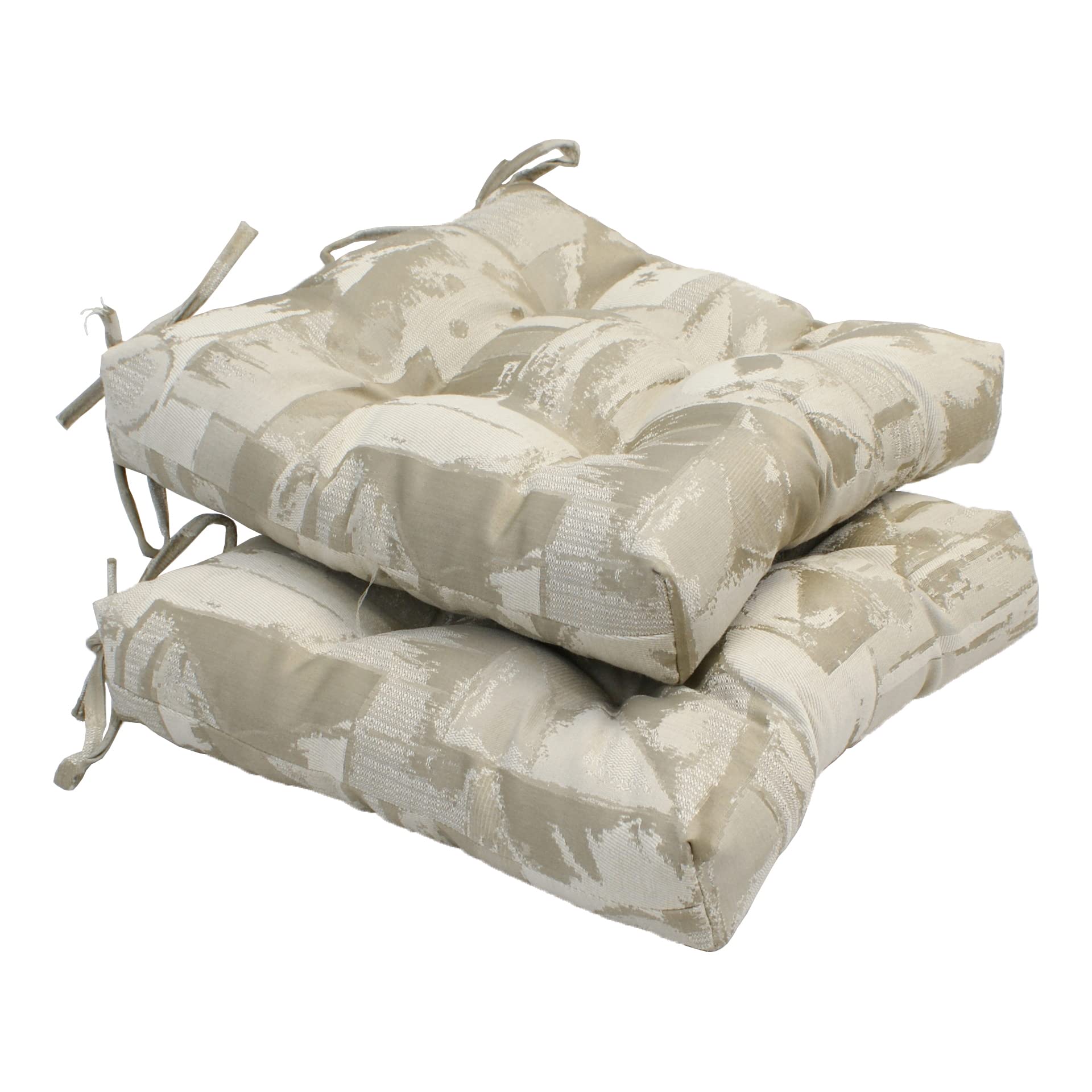 16-inch Indoor Square Tufted Chair Cushions (Set of 2)  916X16SQ-T-2CH-ID-048