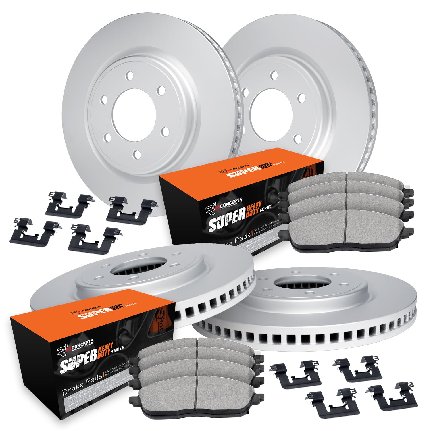 R1 Concepts GEOMET Disc Brake Rotor Set with Super Duty Pads and Hardware WJXH2-99067