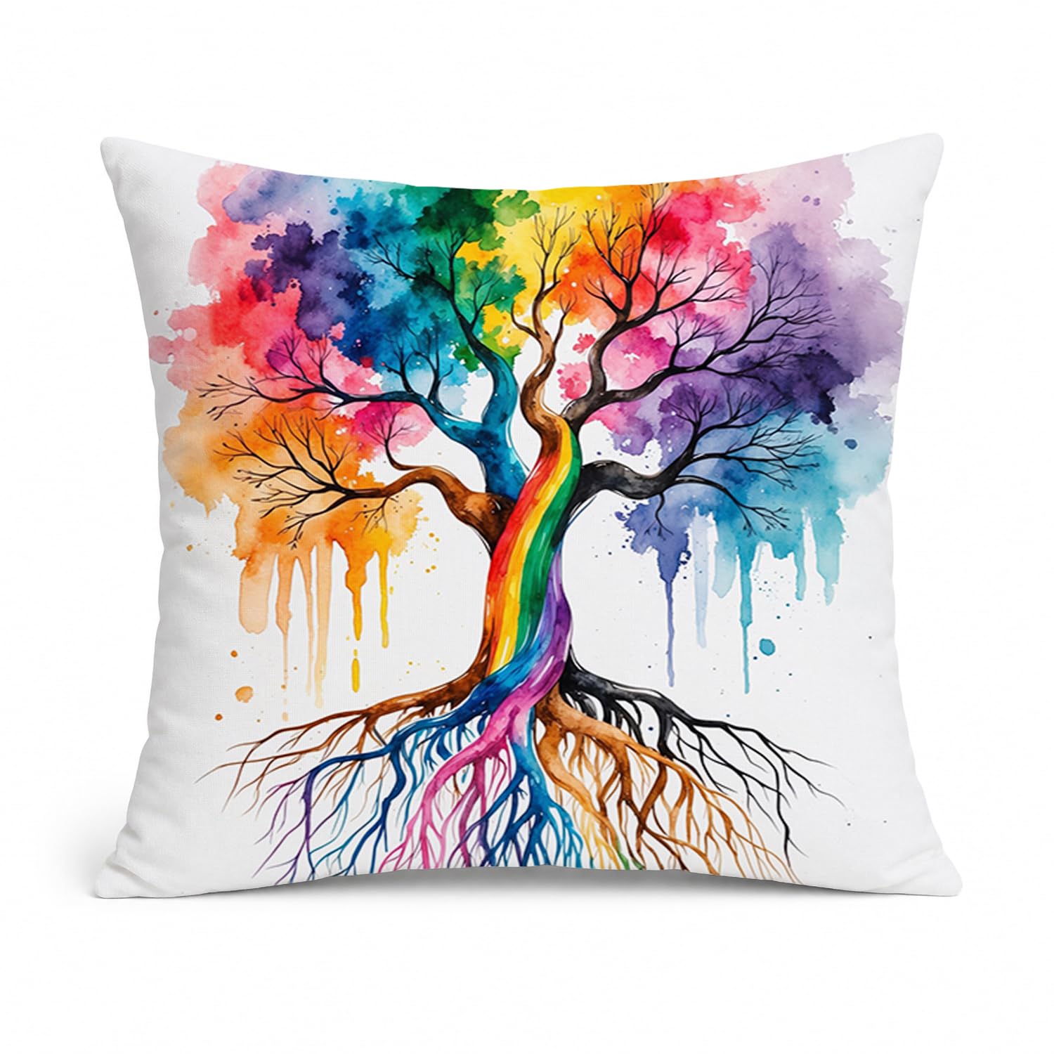 Carolines Treasures Rooted in Gay Pride Throw Pillow Machine Washable, Indoor Outdoor Decorative Pillow for Couch, Bed or Patio, 14Hx14W
