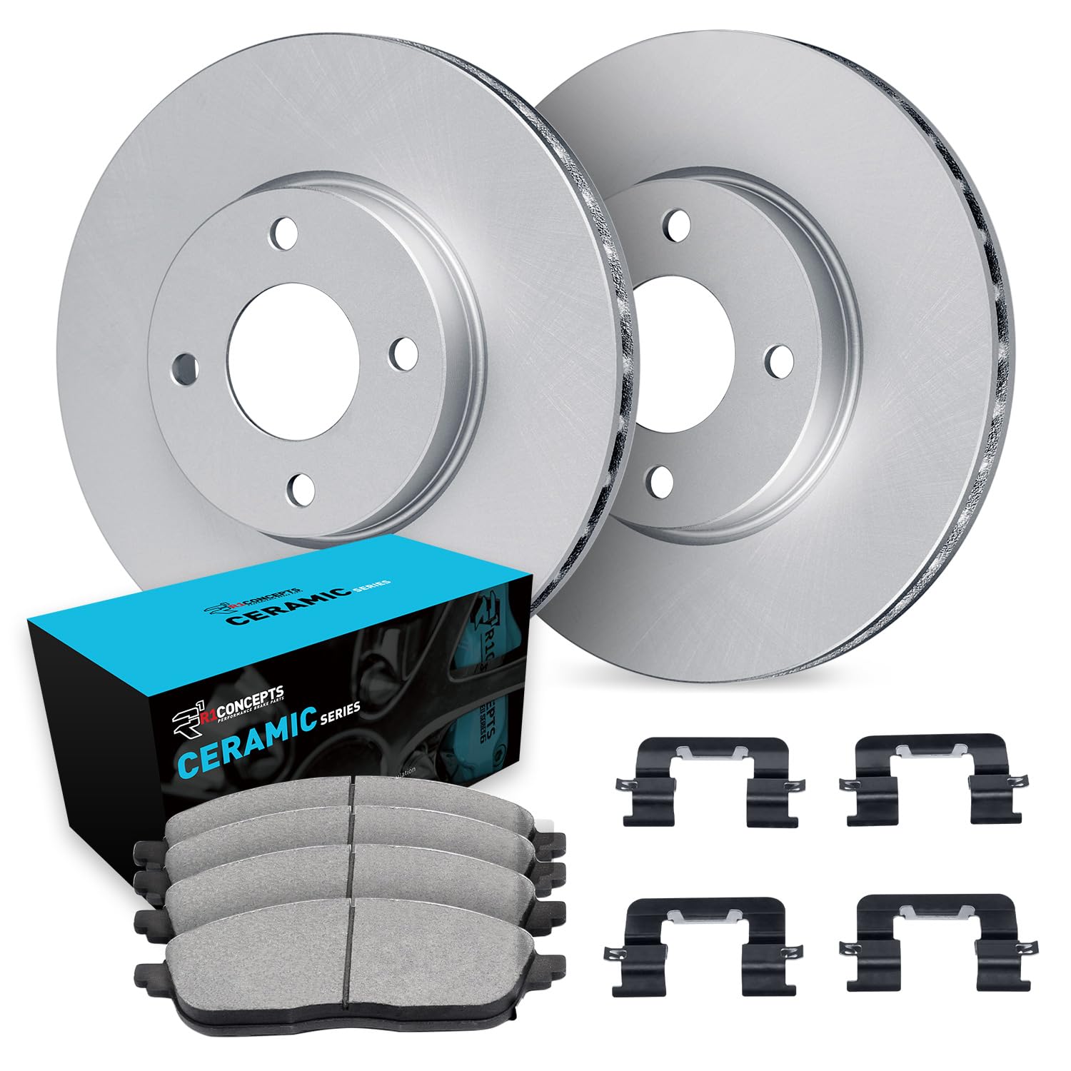 R1 Concepts Carbon Coated Disc Brake Rotor Set with Ceramic Pads and Hardware WDWH1-67024
