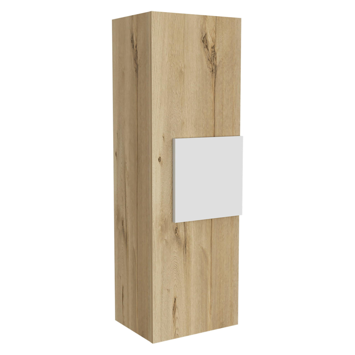 Tuhome Vanguard Medicine Cabinet, Three Shelves, Single Door Cabinet -White/Light Oak