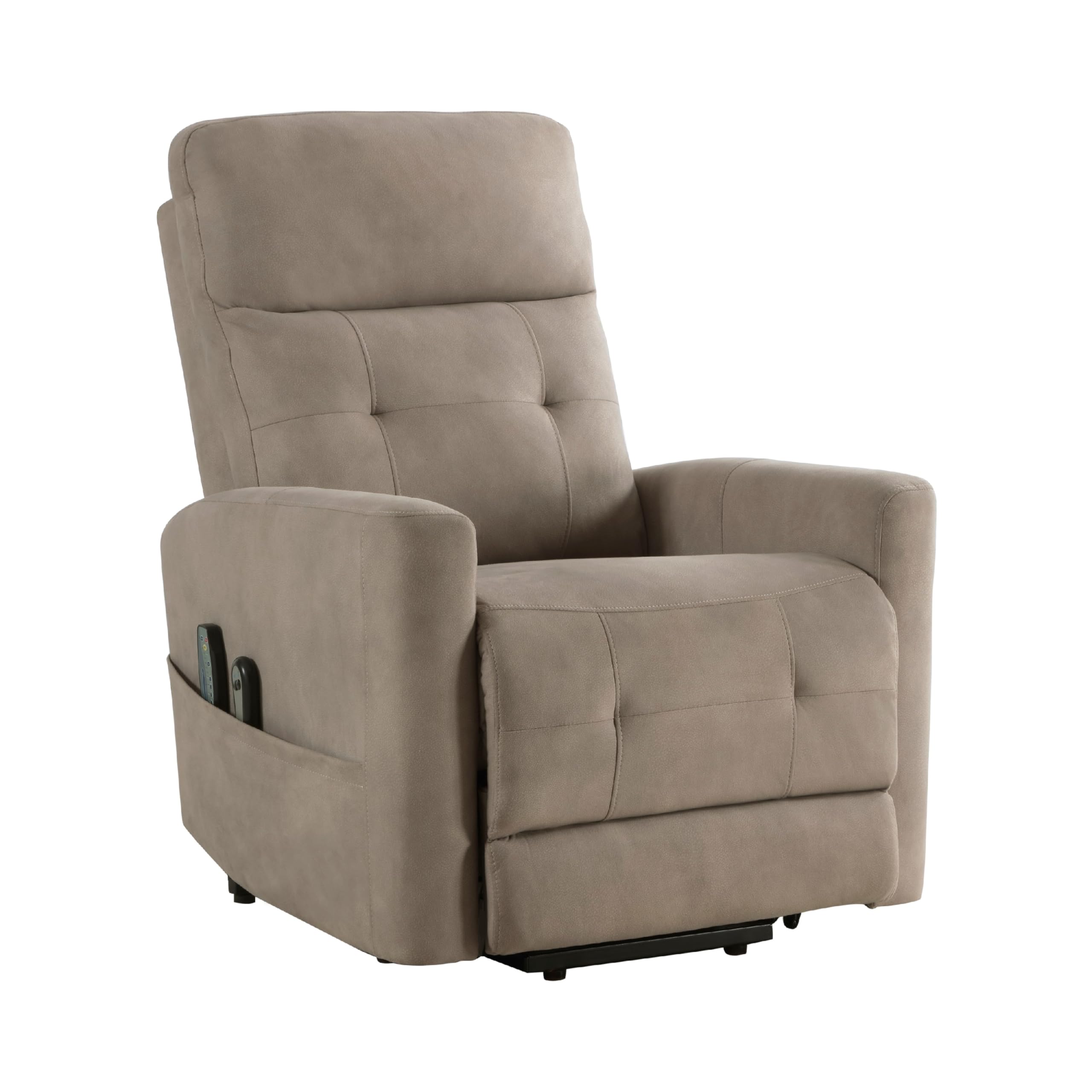 Woxo Power Lift Recliner Chair with Heat, Massage, Brown Microfiber