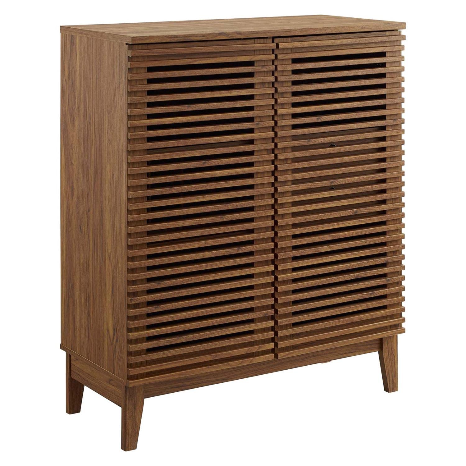 Yardlio Stylish Mid-Century Render Bar Cabinet: Abundant Storage with Wine Rack