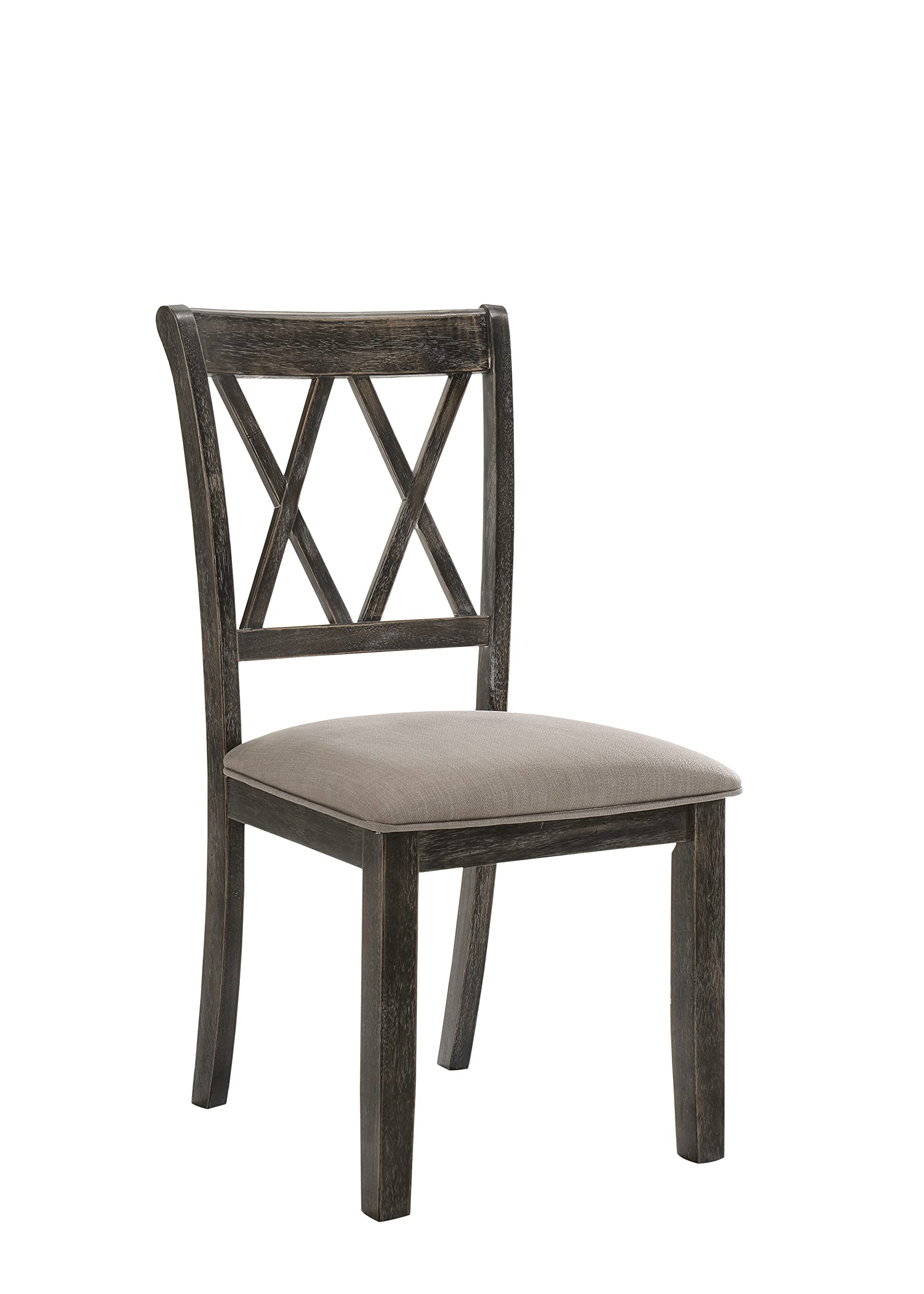 71882 Side Chair (Set-2) - Fabric & Weathered Gray
