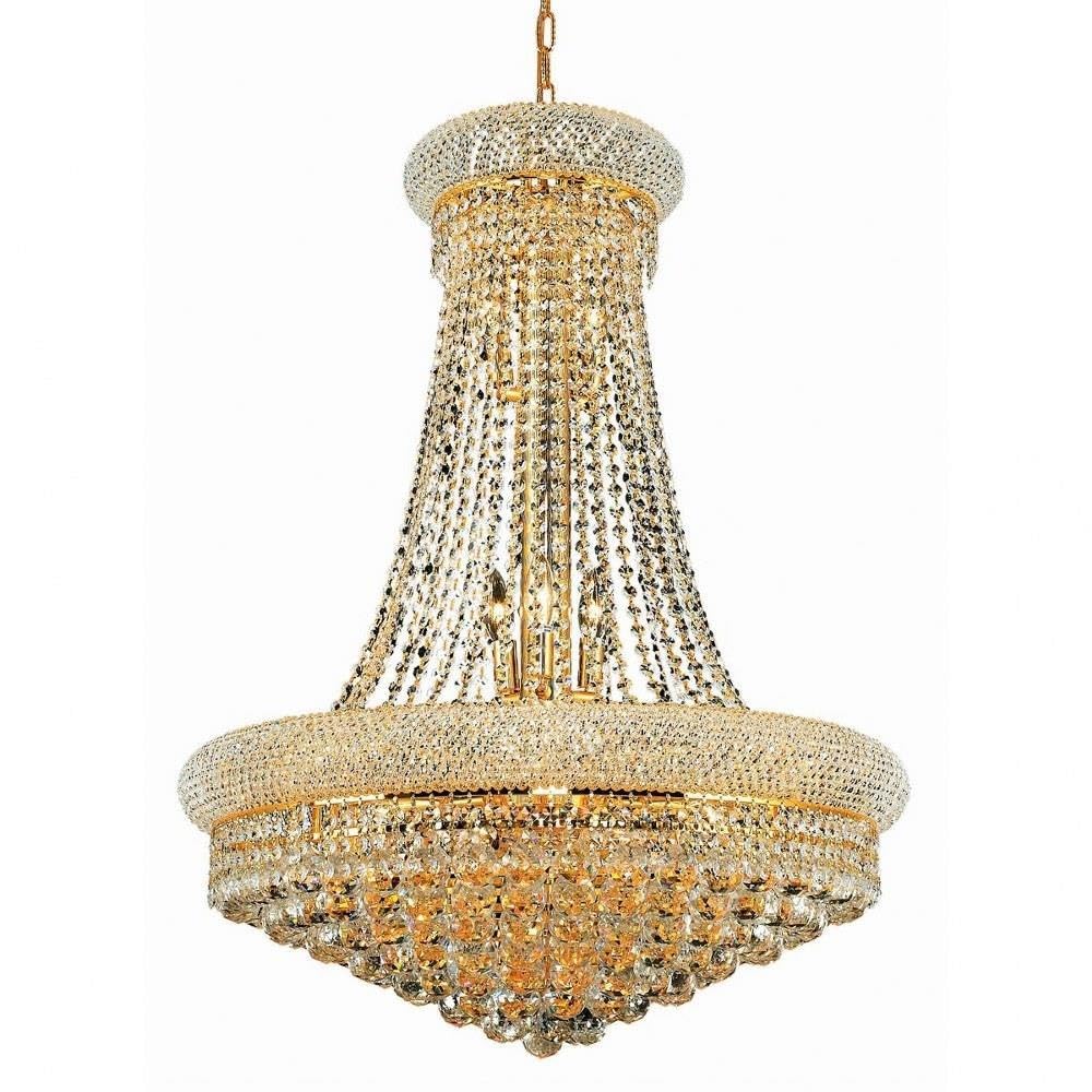 Primo 14 light Gold Chandelier Clear Royal Cut Crystal