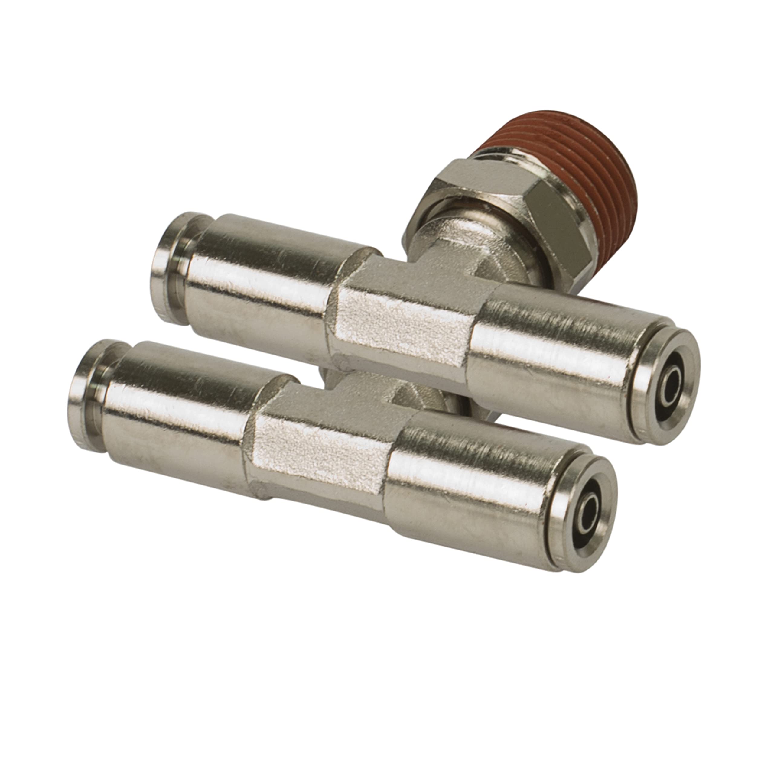 3/8 NPT(M) 1/4″ to 1/4″ Swivel T-Fitting (2 pcs) DOT Approved