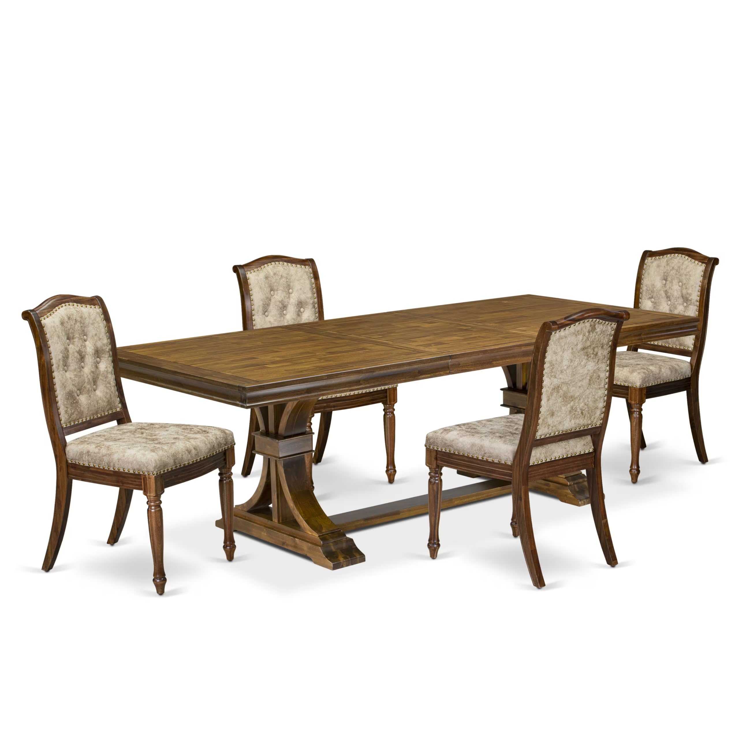 5 Pieces Dining Room set a Rectangular Modern Dining Table and 4 Kitchen Chairs