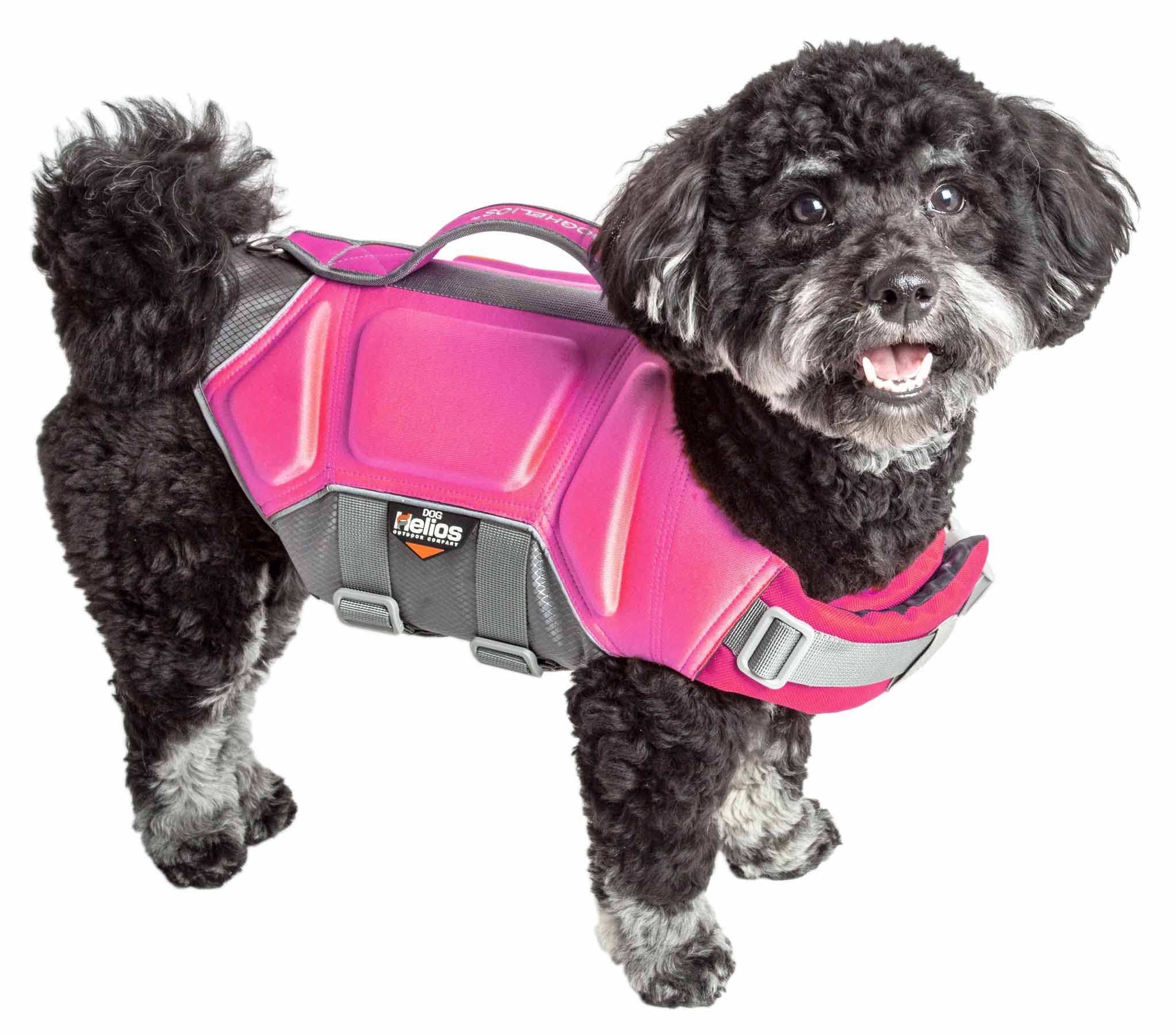 Dog Helios  Tidal Guard Multi-Point Strategically-Stitched Reflective Pet Dog Life Jacket Vest, Pink - X-Large