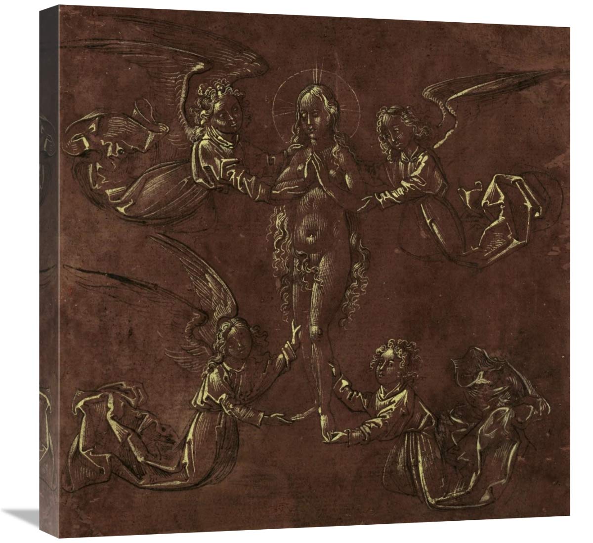 Mary Magdalen Transported by Four Angels-Canvas Art-24x24”