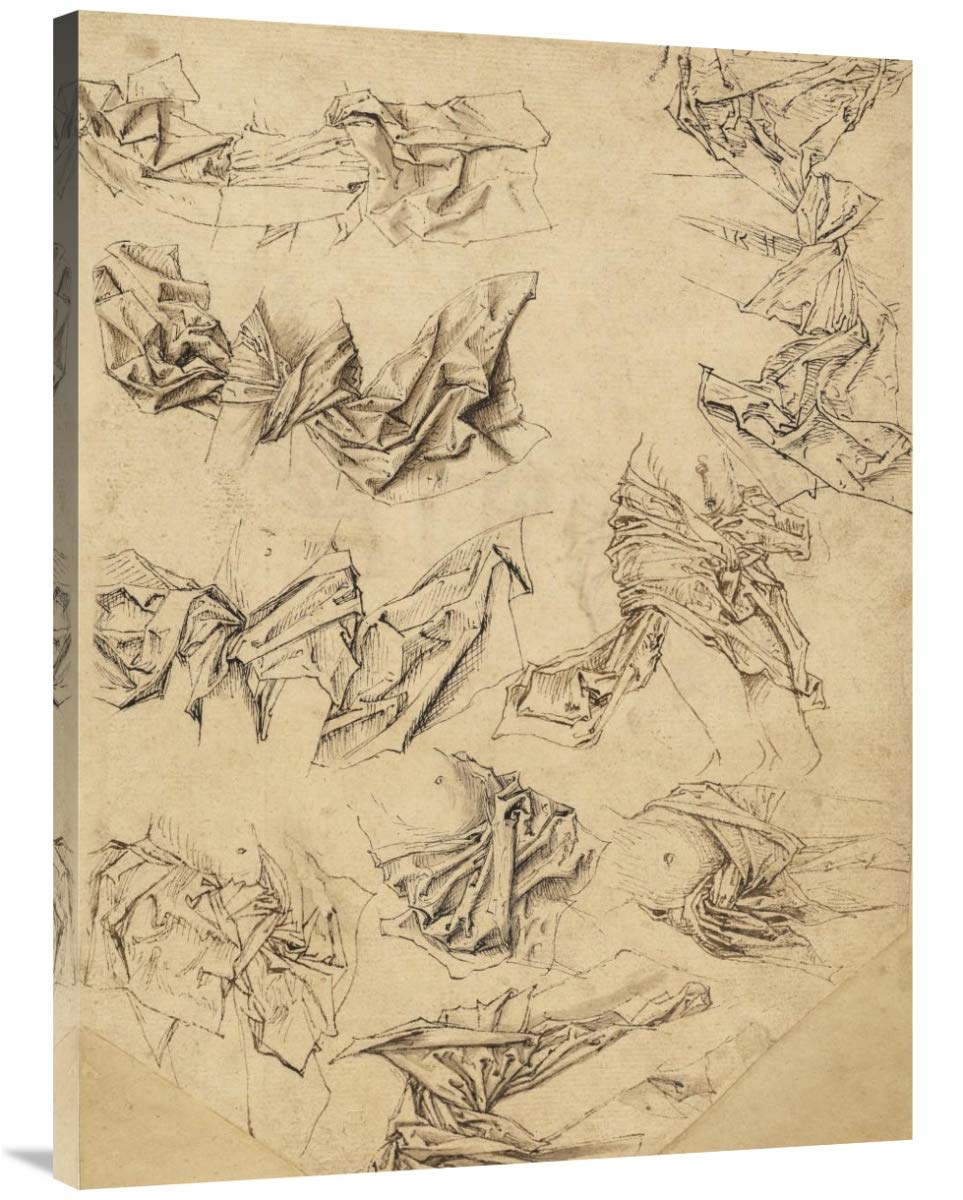 Studies of Christs Loincloth (recto); Studies of Bookbindings and of Christ's Loincloth (verso)-Canvas Art-30”x40”