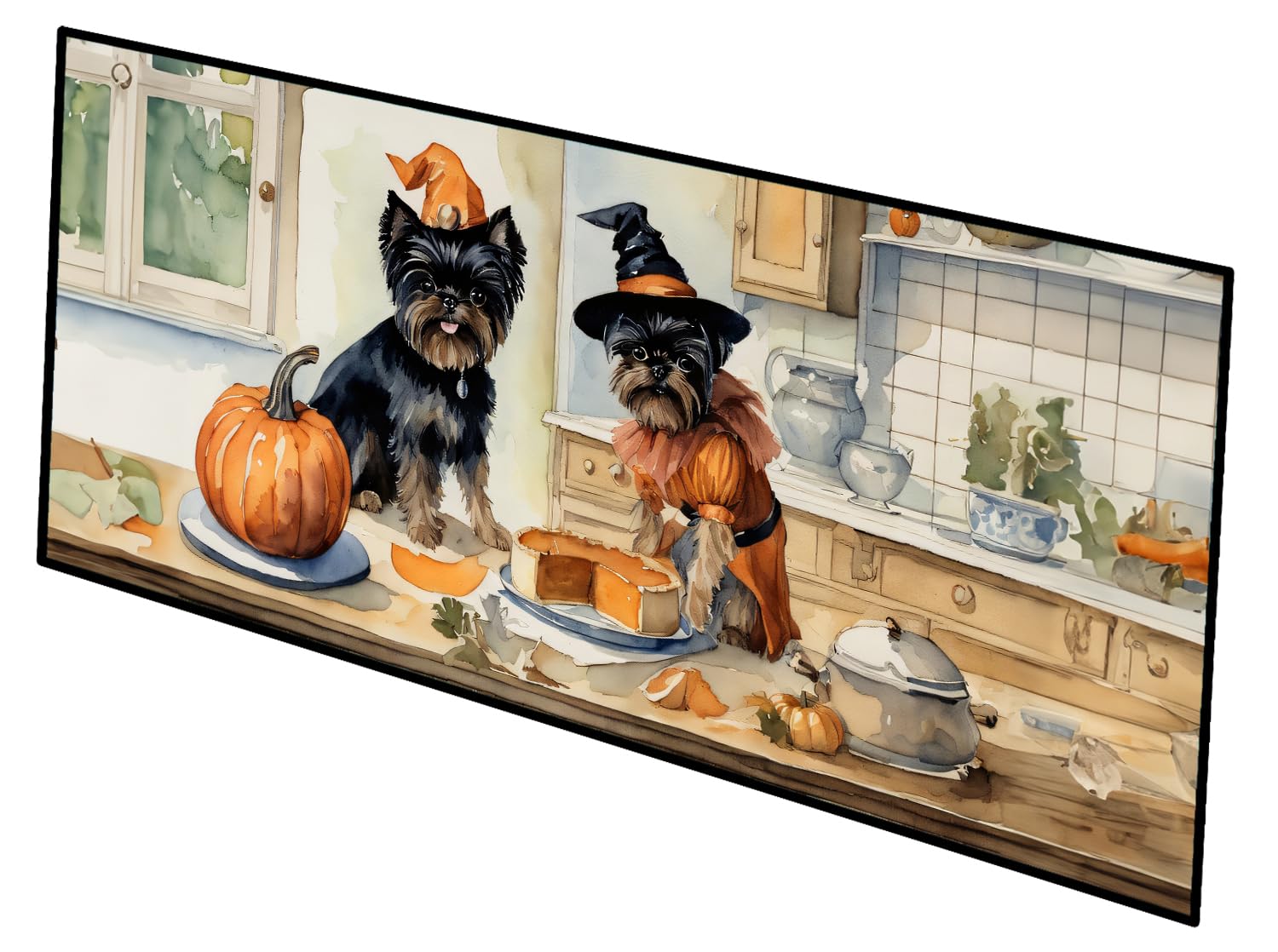 Carolines Treasures Affenpinscher Fall Kitchen Pumpkins Runner Mat 28x58 Front Door Mat Indoor Outdoor Rugs for Entryway Hallway Foyer Non Slip Washable Wide Doormat