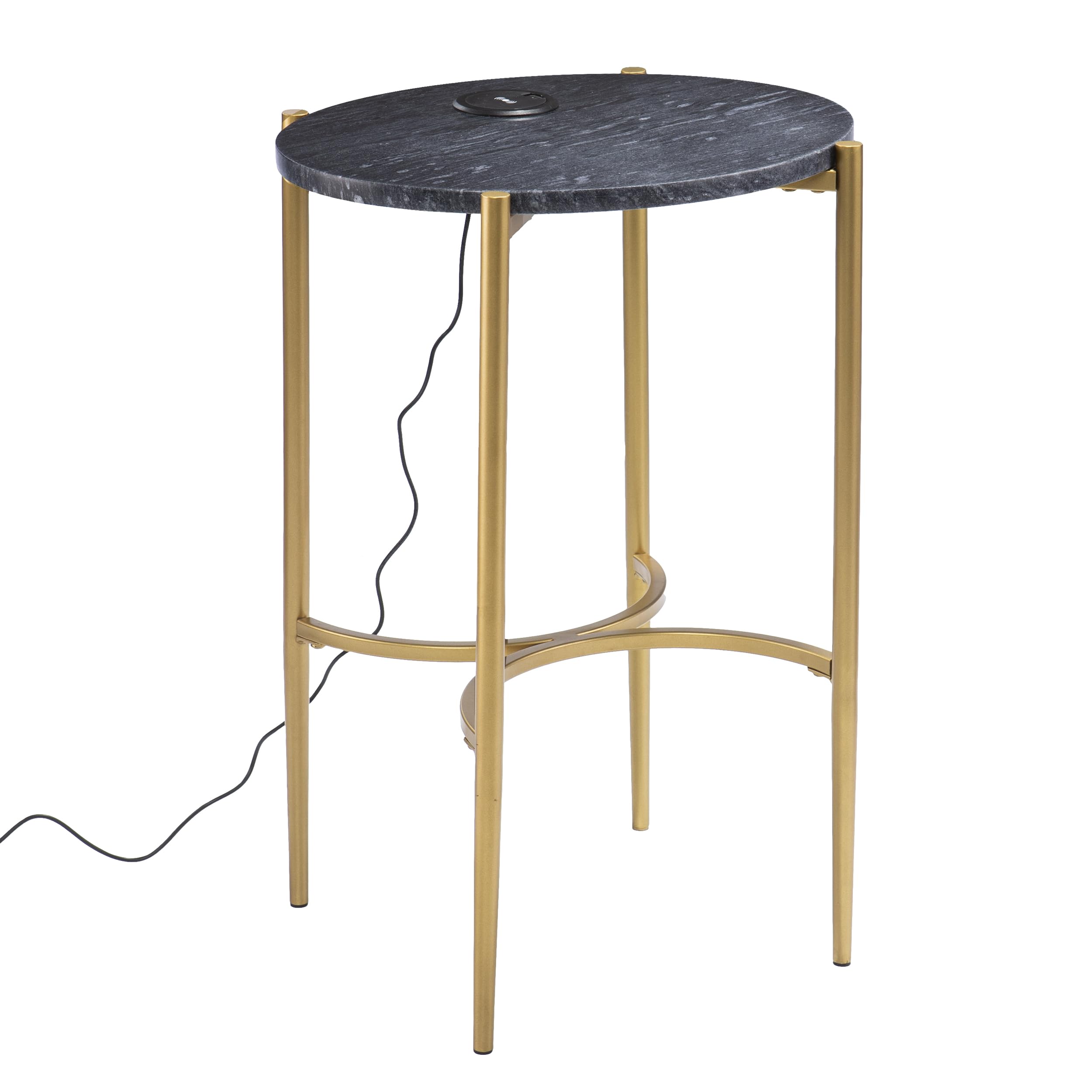 Clarvin Side Table w/ Wireless Charging Station