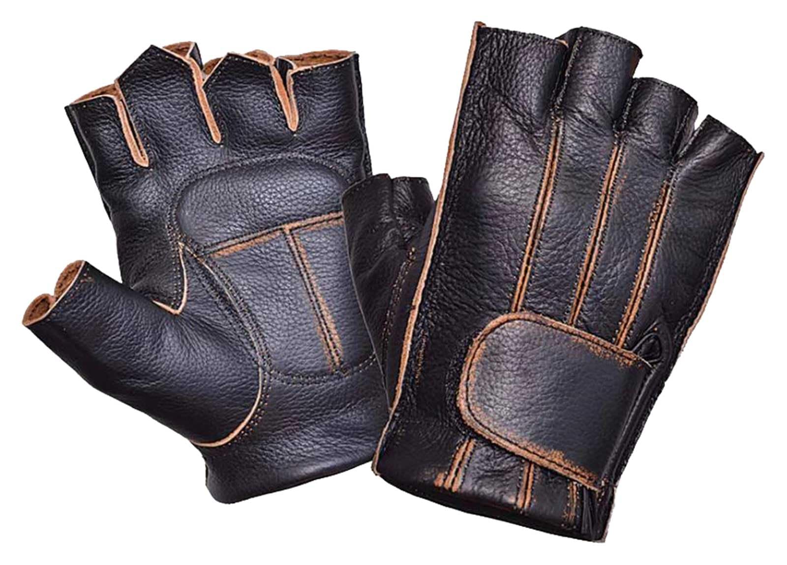 Mens Fingerless Motorcycle Gloves