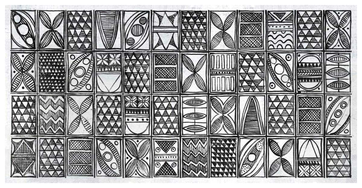 Patterns of the Amazon I BW -Paper Art-74x38”