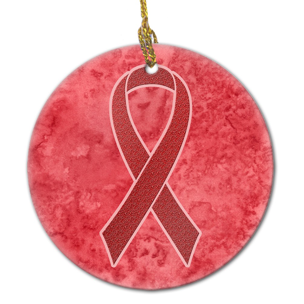 Red Ribbon for Aids Awareness Ceramic Ornament AN1213CO1