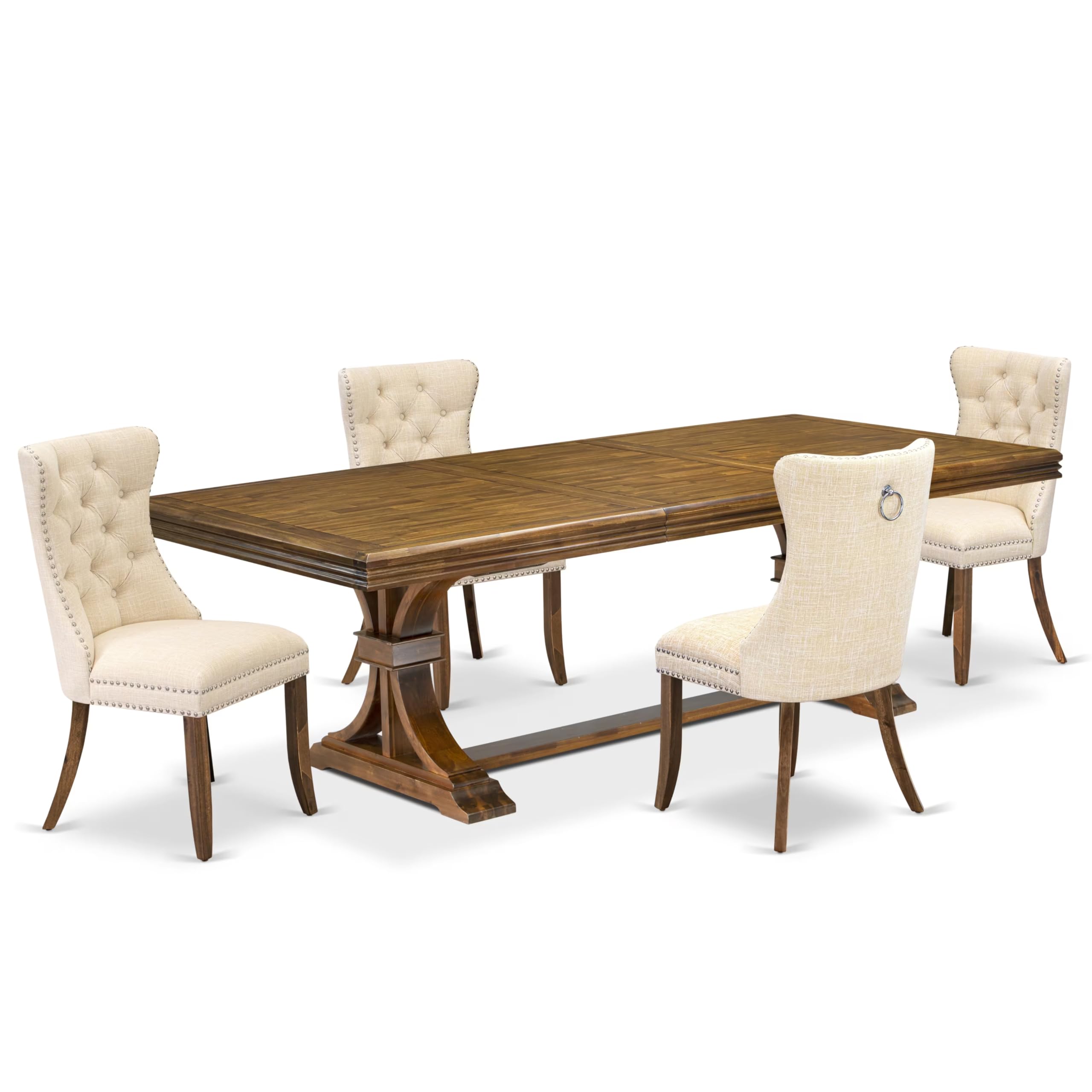 5 Pieces Modern Dining Set a Rectangle Kitchen Table and 4 Dining Chairs